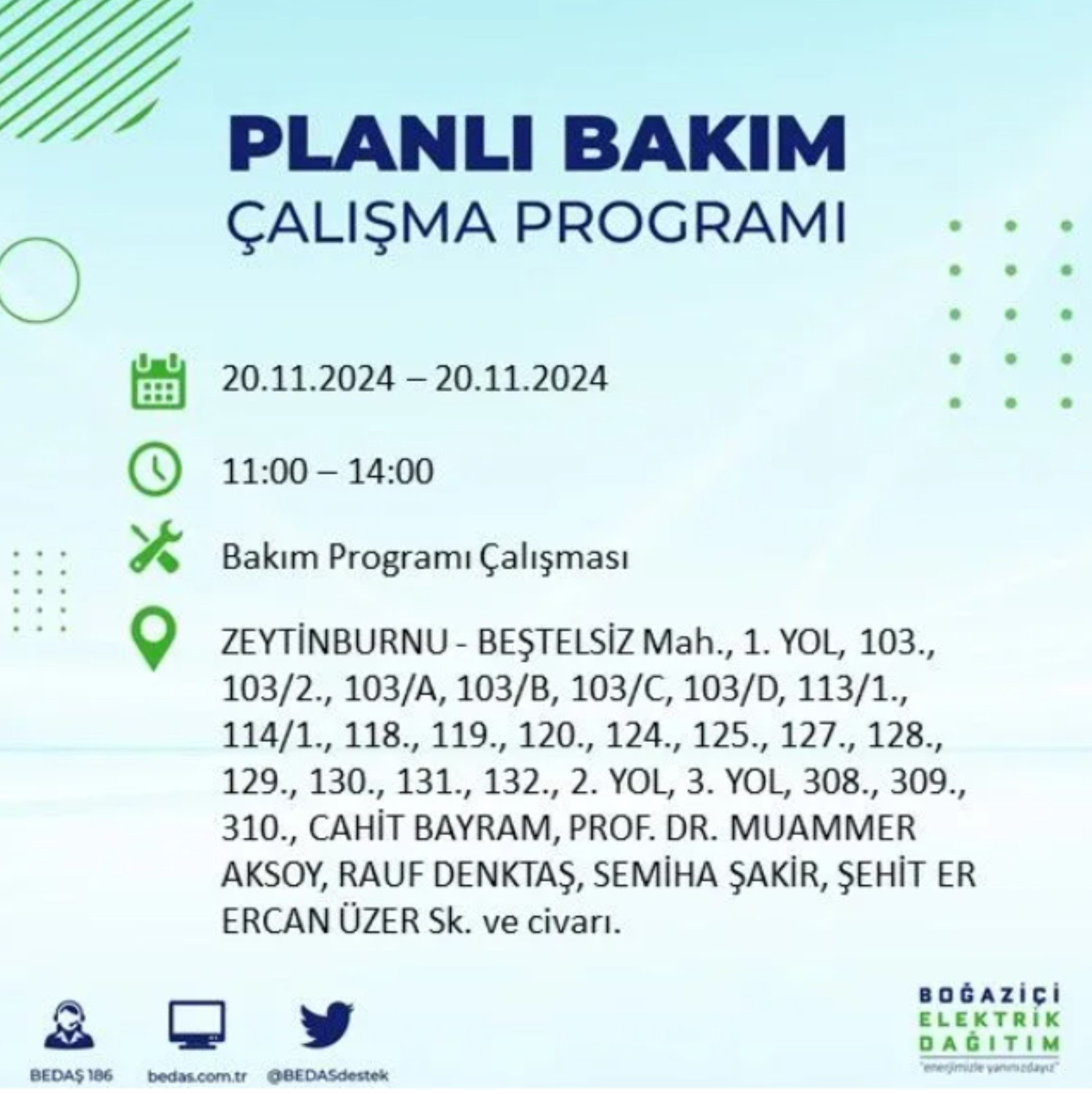 BEDAŞ açıkladı... İstanbul'da elektrik kesintisi: 20 Kasım'da hangi mahalleler etkilenecek?