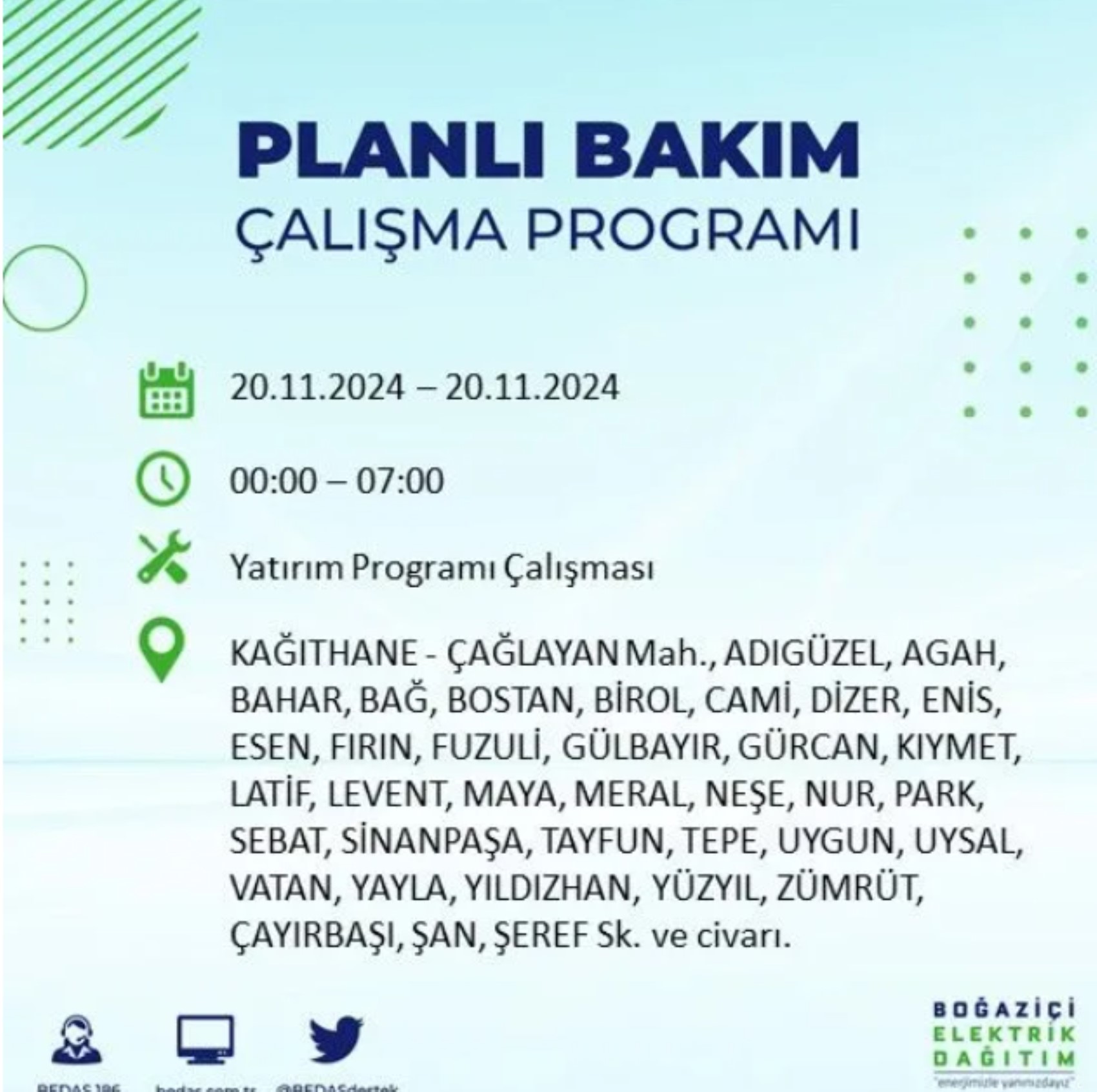 BEDAŞ açıkladı... İstanbul'da elektrik kesintisi: 20 Kasım'da hangi mahalleler etkilenecek?