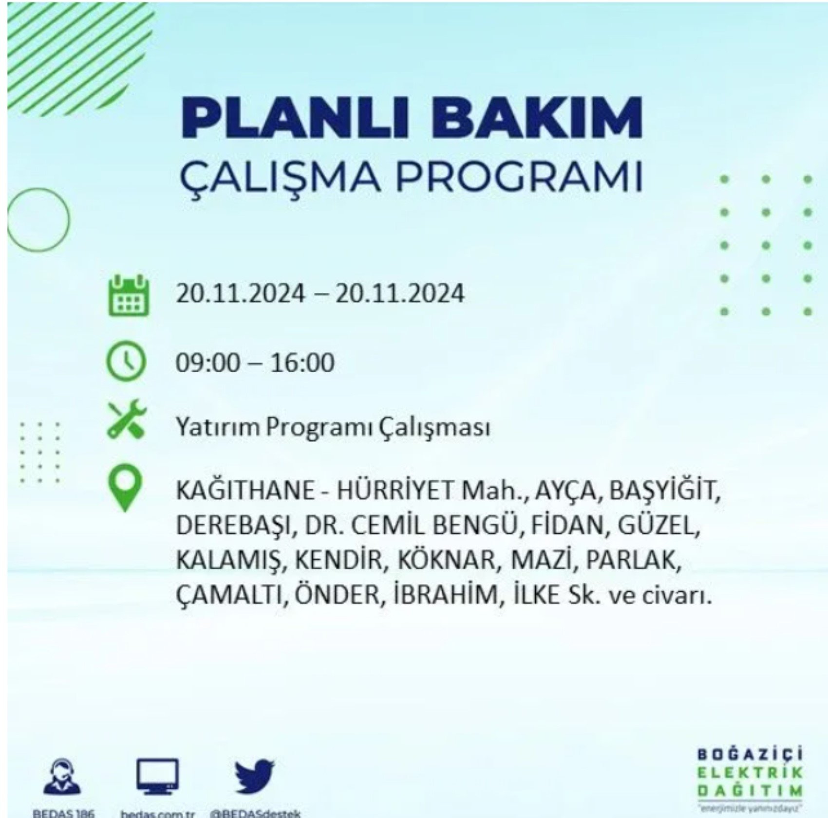 BEDAŞ açıkladı... İstanbul'da elektrik kesintisi: 20 Kasım'da hangi mahalleler etkilenecek?