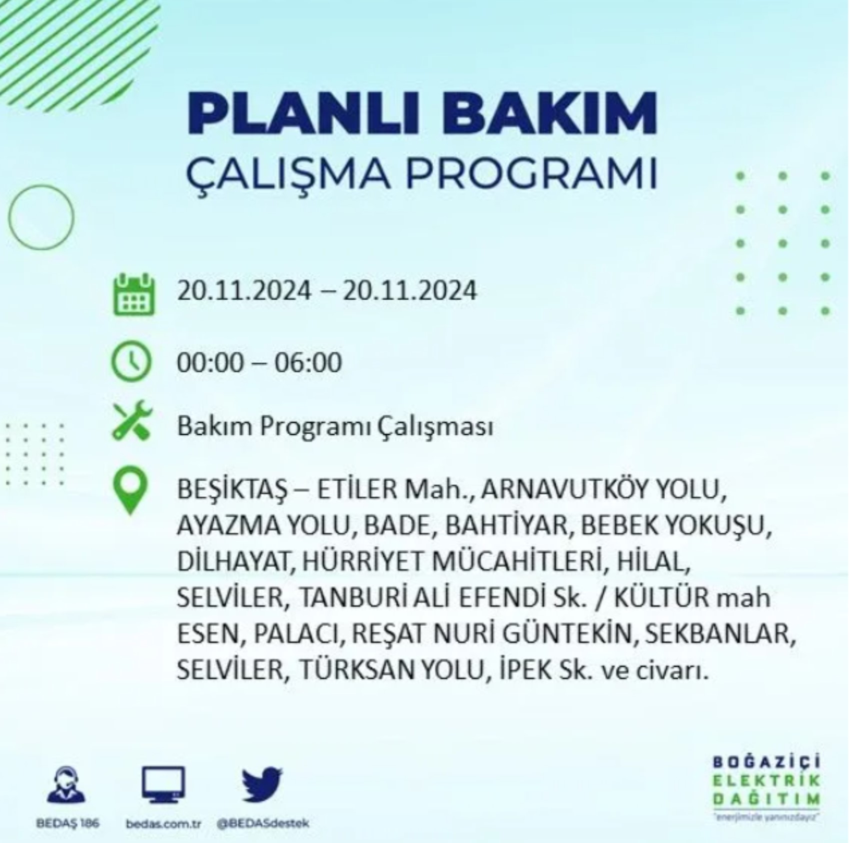 BEDAŞ açıkladı... İstanbul'da elektrik kesintisi: 20 Kasım'da hangi mahalleler etkilenecek?