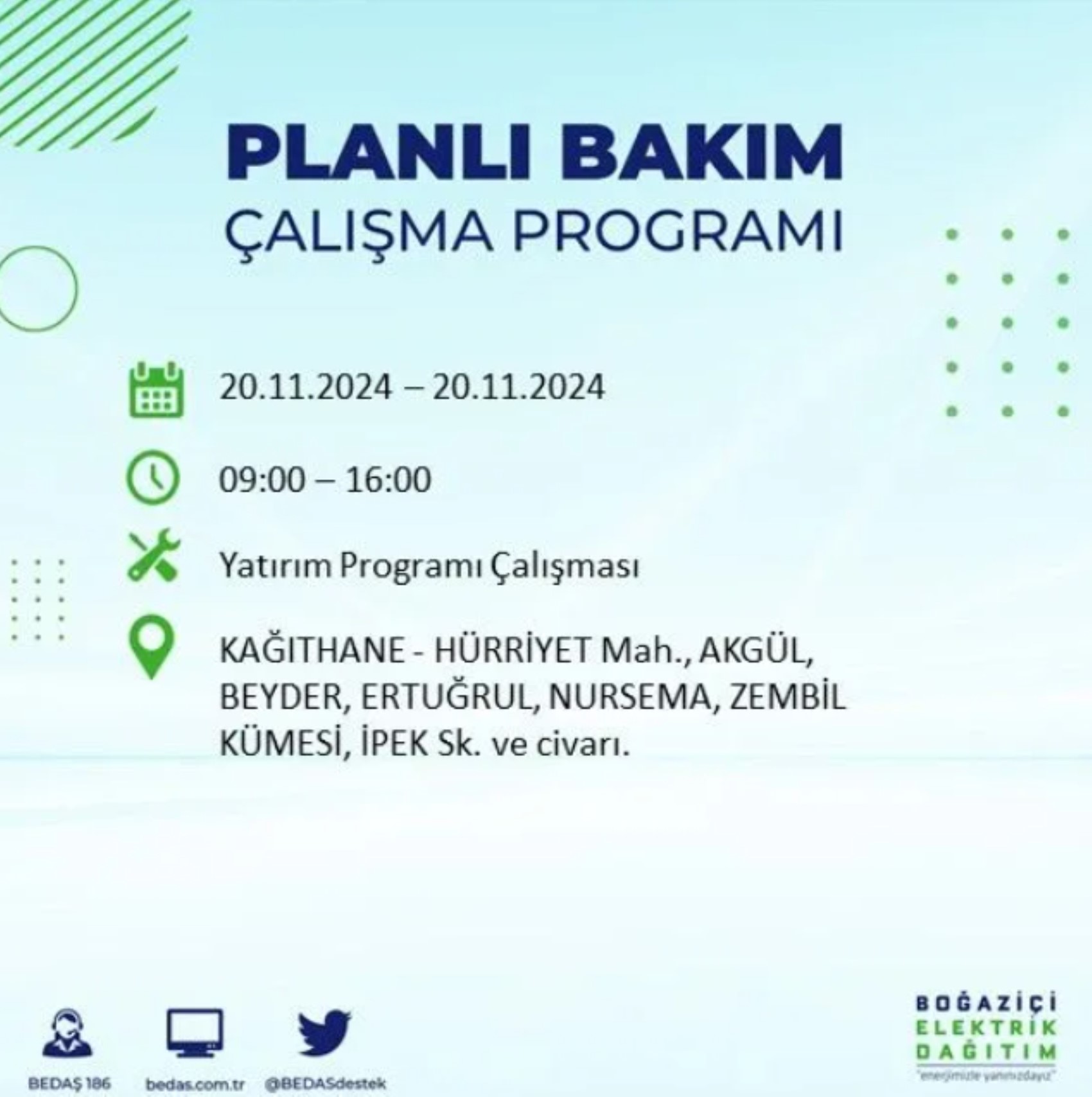 BEDAŞ açıkladı... İstanbul'da elektrik kesintisi: 20 Kasım'da hangi mahalleler etkilenecek?