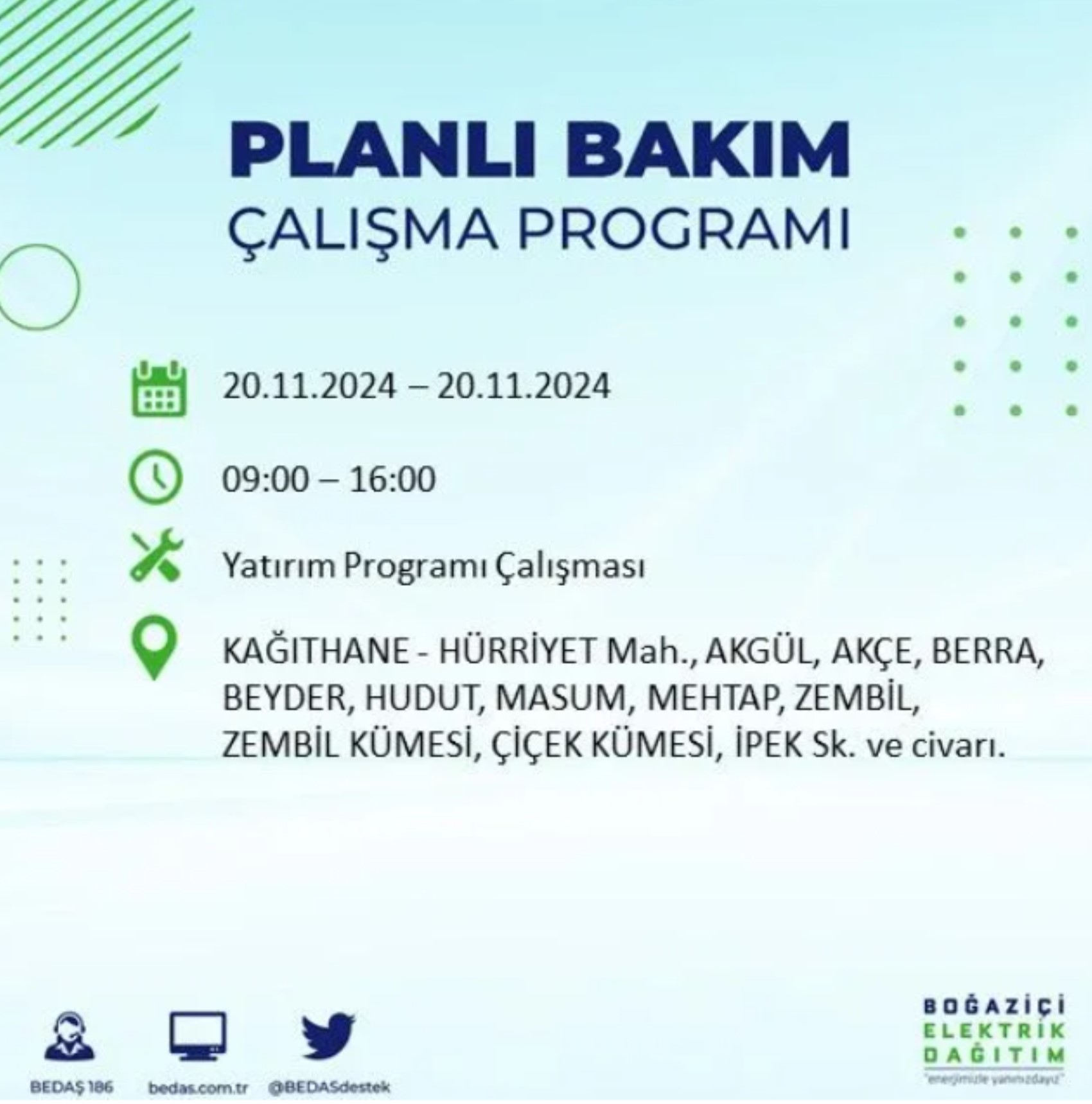 BEDAŞ açıkladı... İstanbul'da elektrik kesintisi: 20 Kasım'da hangi mahalleler etkilenecek?