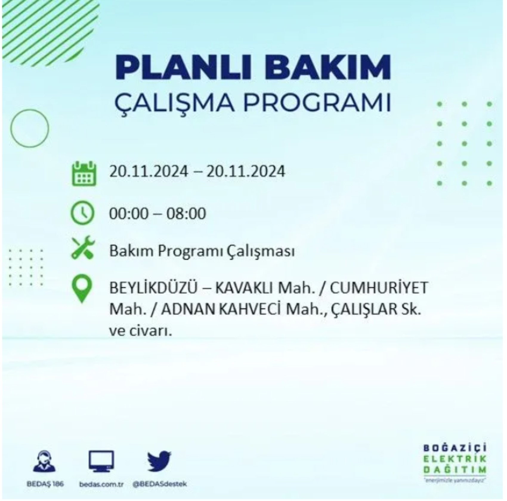 BEDAŞ açıkladı... İstanbul'da elektrik kesintisi: 20 Kasım'da hangi mahalleler etkilenecek?