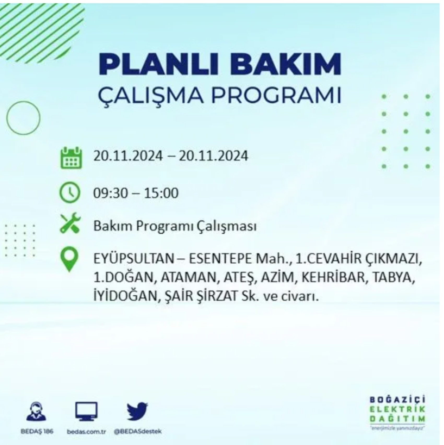 BEDAŞ açıkladı... İstanbul'da elektrik kesintisi: 20 Kasım'da hangi mahalleler etkilenecek?