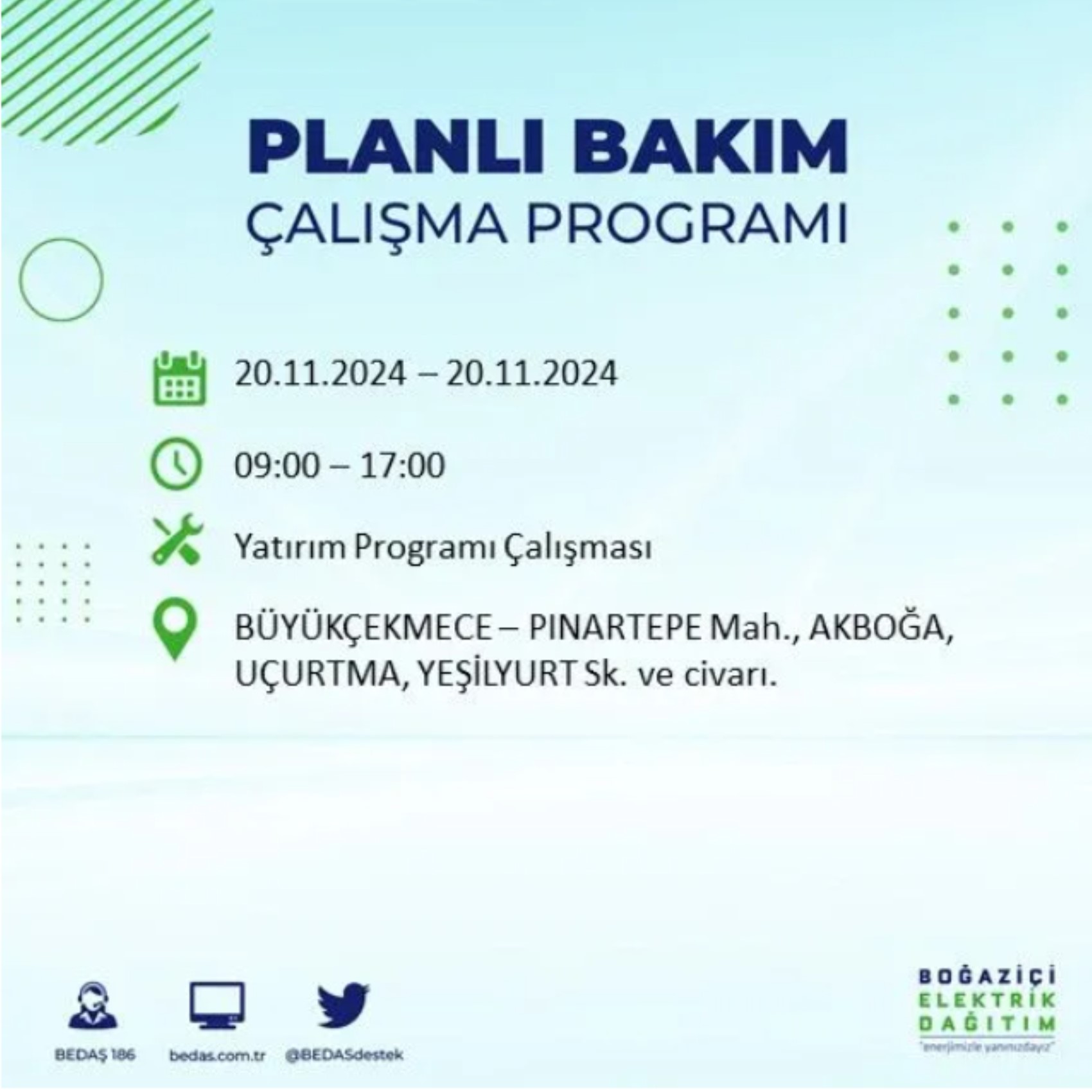 BEDAŞ açıkladı... İstanbul'da elektrik kesintisi: 20 Kasım'da hangi mahalleler etkilenecek?