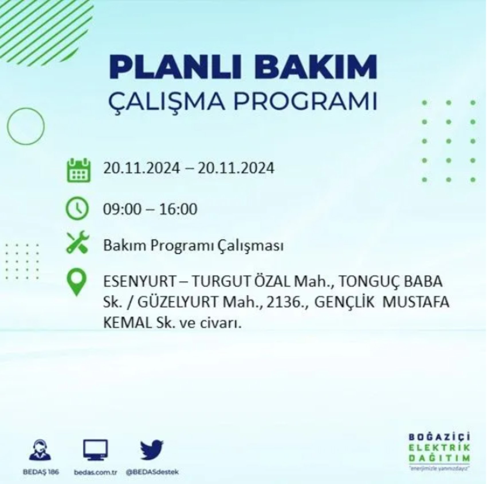 BEDAŞ açıkladı... İstanbul'da elektrik kesintisi: 20 Kasım'da hangi mahalleler etkilenecek?