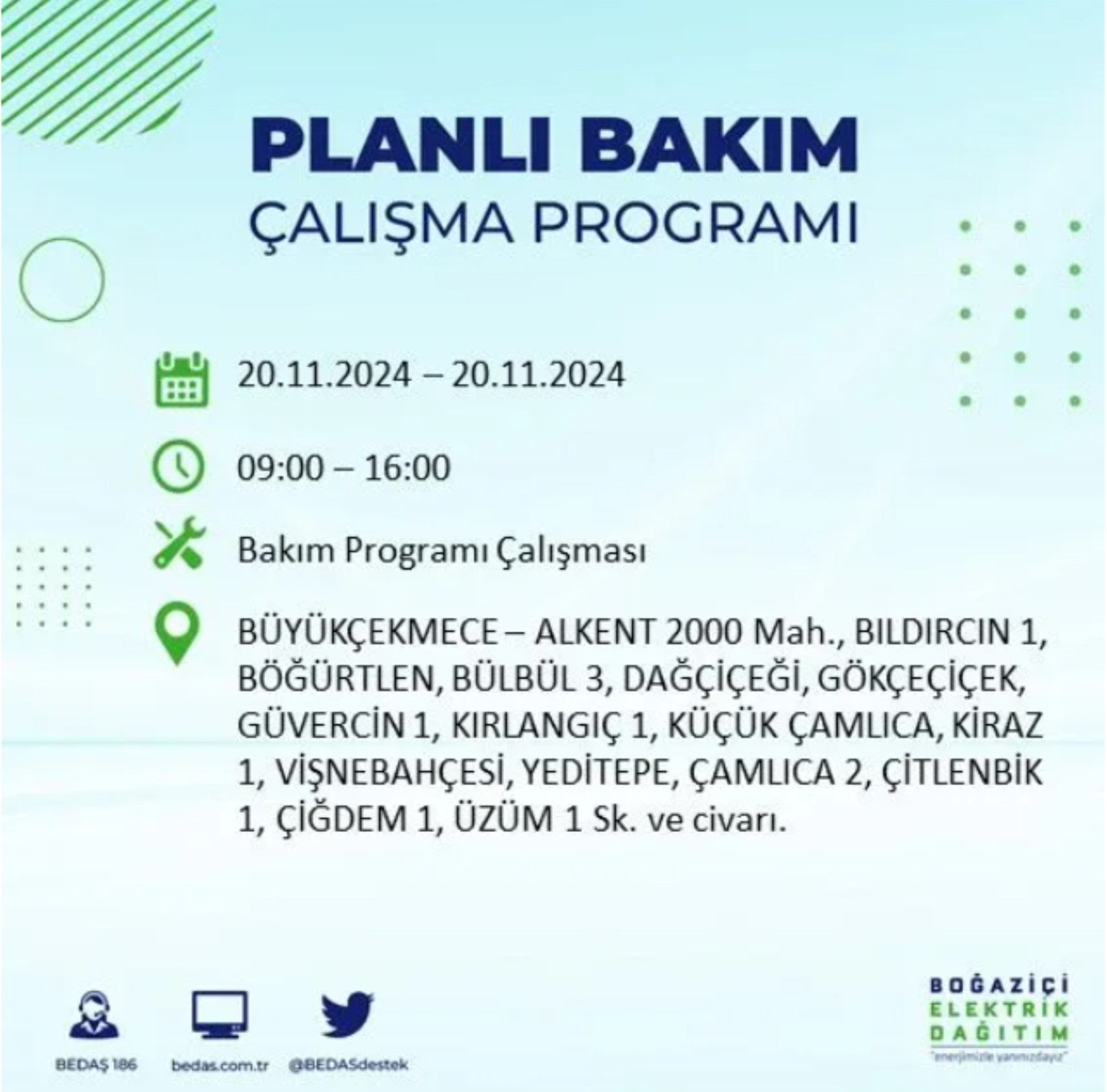 BEDAŞ açıkladı... İstanbul'da elektrik kesintisi: 20 Kasım'da hangi mahalleler etkilenecek?