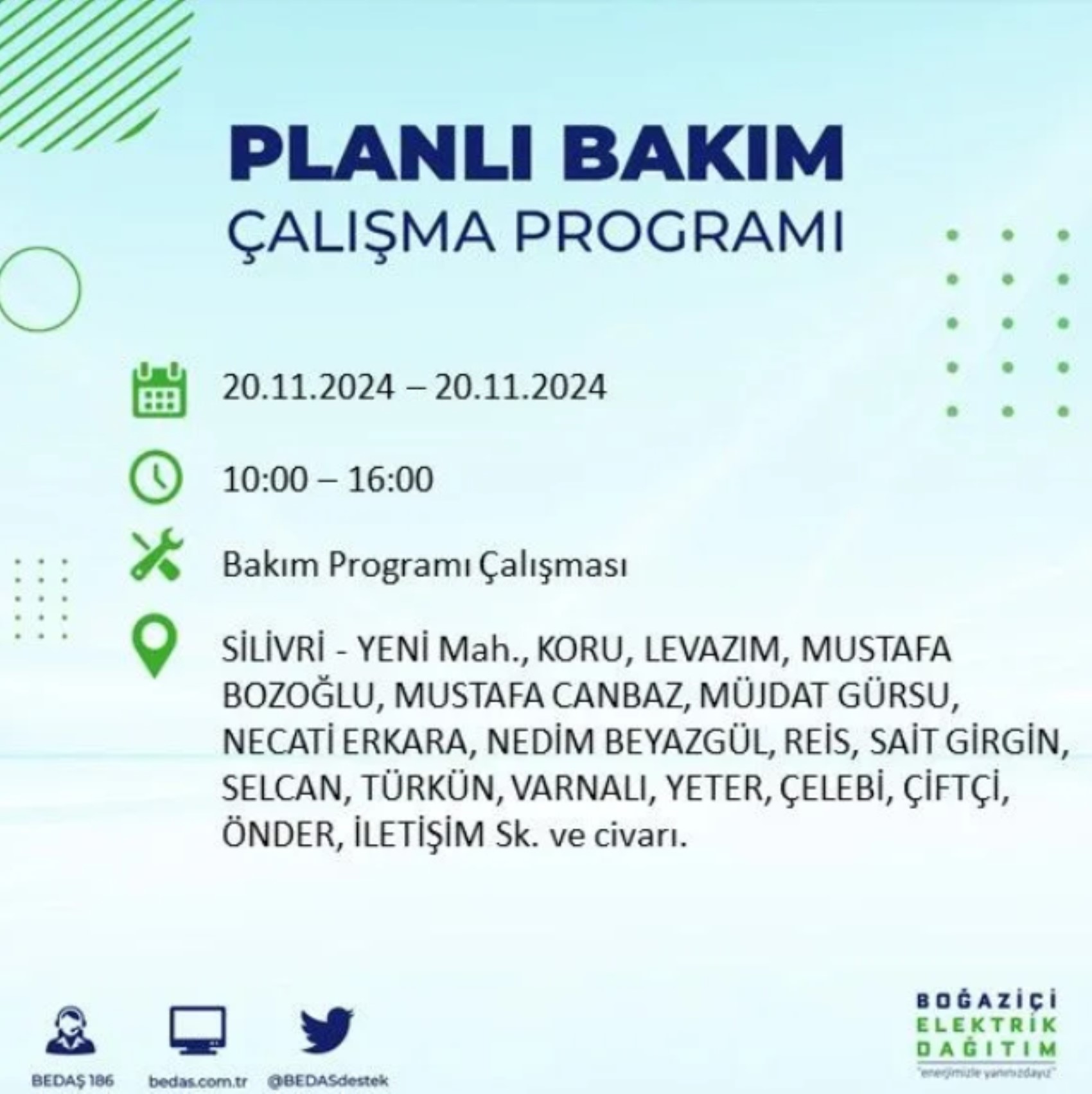 BEDAŞ açıkladı... İstanbul'da elektrik kesintisi: 20 Kasım'da hangi mahalleler etkilenecek?