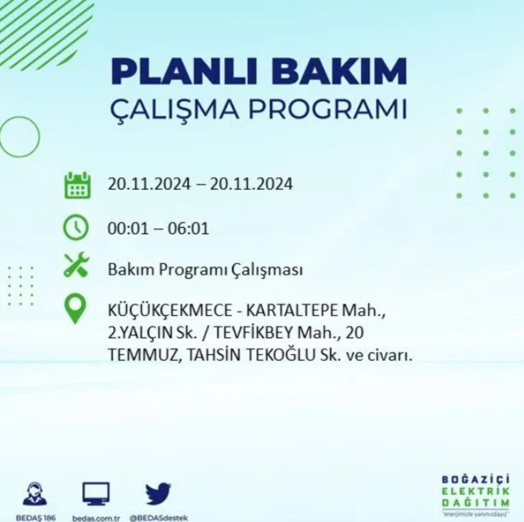 BEDAŞ açıkladı... İstanbul'da elektrik kesintisi: 20 Kasım'da hangi mahalleler etkilenecek?