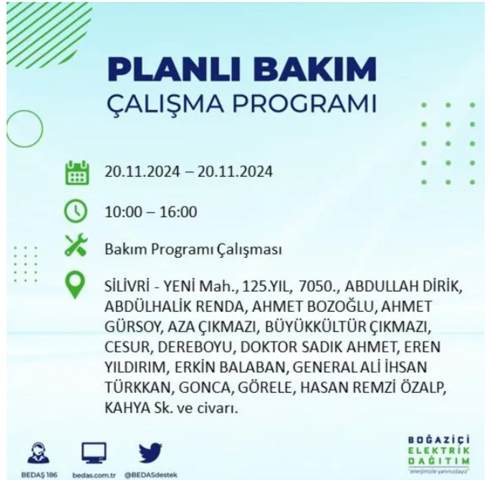 BEDAŞ açıkladı... İstanbul'da elektrik kesintisi: 20 Kasım'da hangi mahalleler etkilenecek?