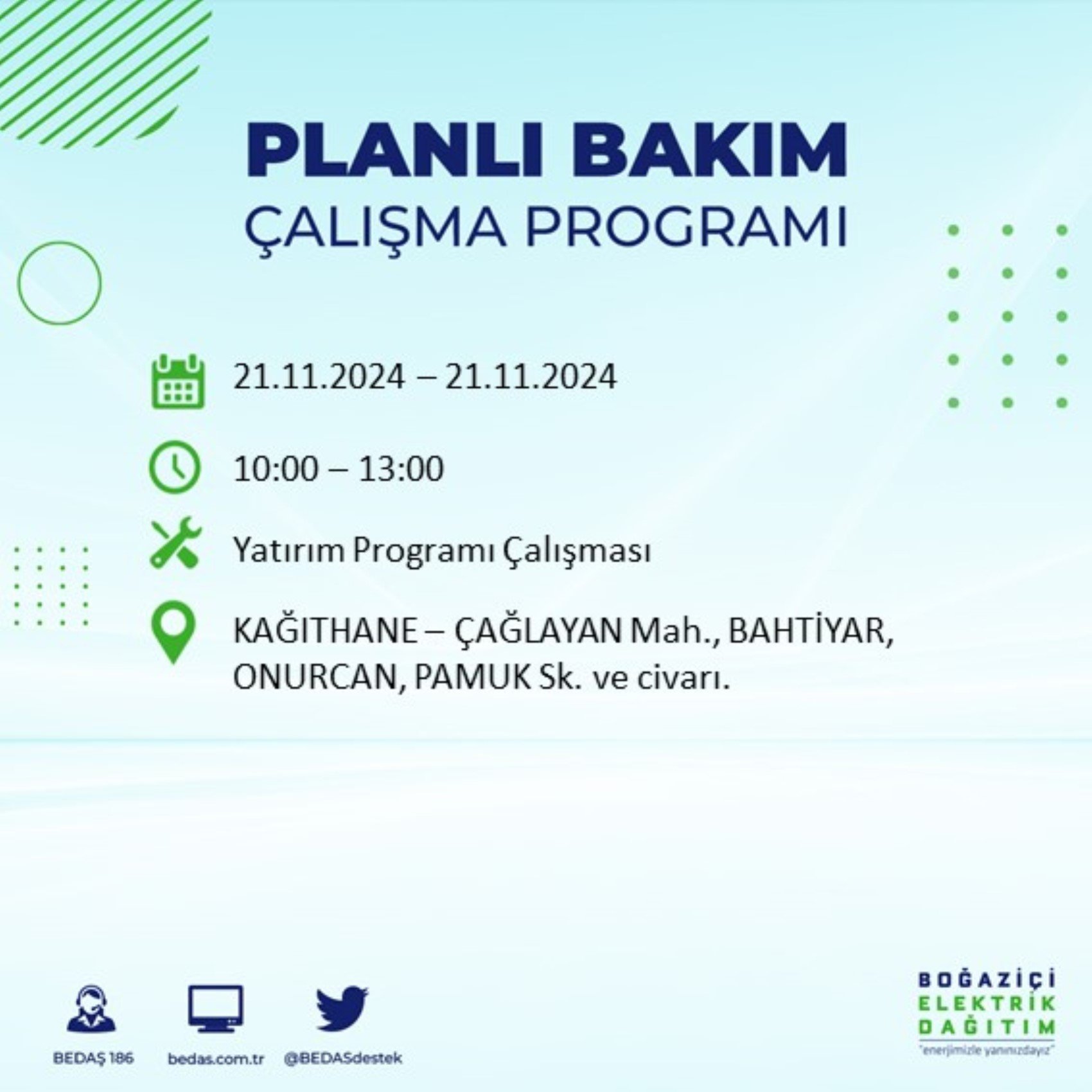 BEDAŞ açıkladı... İstanbul'da elektrik kesintisi: 21 Kasım'da hangi mahalleler etkilenecek?