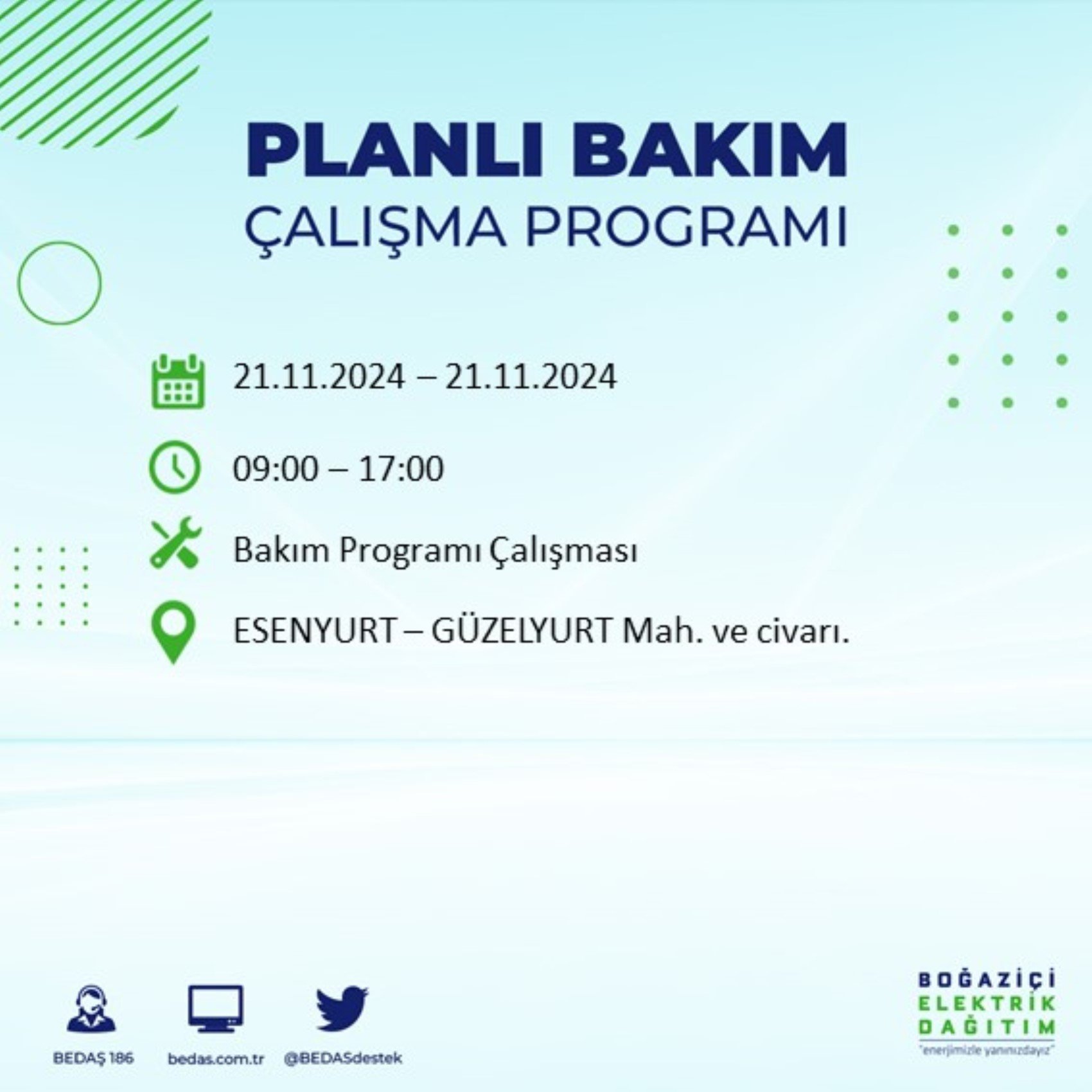 BEDAŞ açıkladı... İstanbul'da elektrik kesintisi: 21 Kasım'da hangi mahalleler etkilenecek?