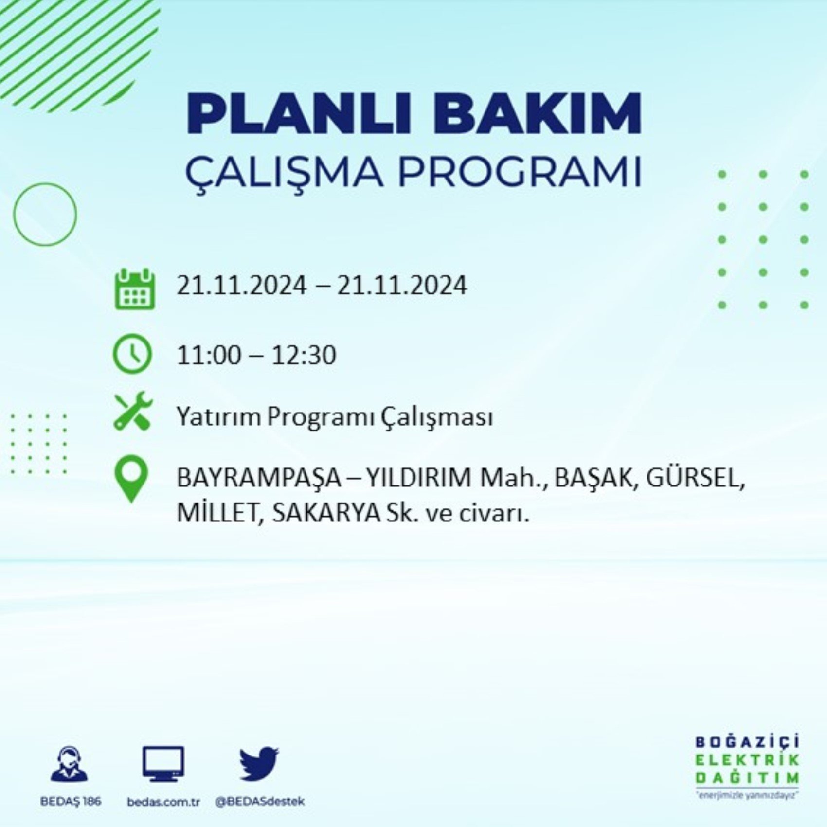 BEDAŞ açıkladı... İstanbul'da elektrik kesintisi: 21 Kasım'da hangi mahalleler etkilenecek?