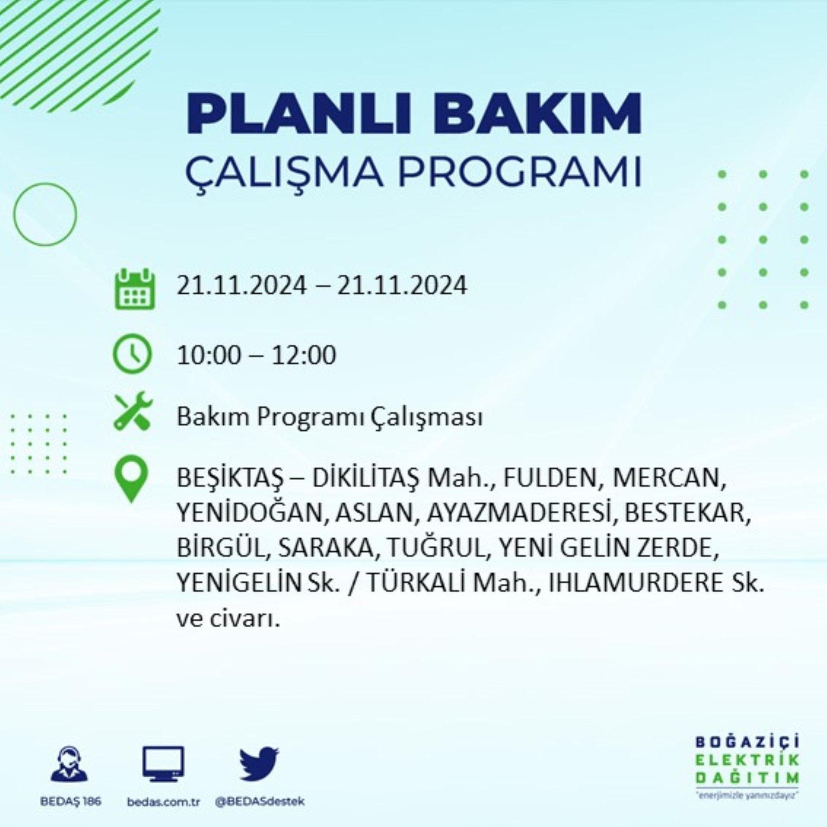 BEDAŞ açıkladı... İstanbul'da elektrik kesintisi: 21 Kasım'da hangi mahalleler etkilenecek?