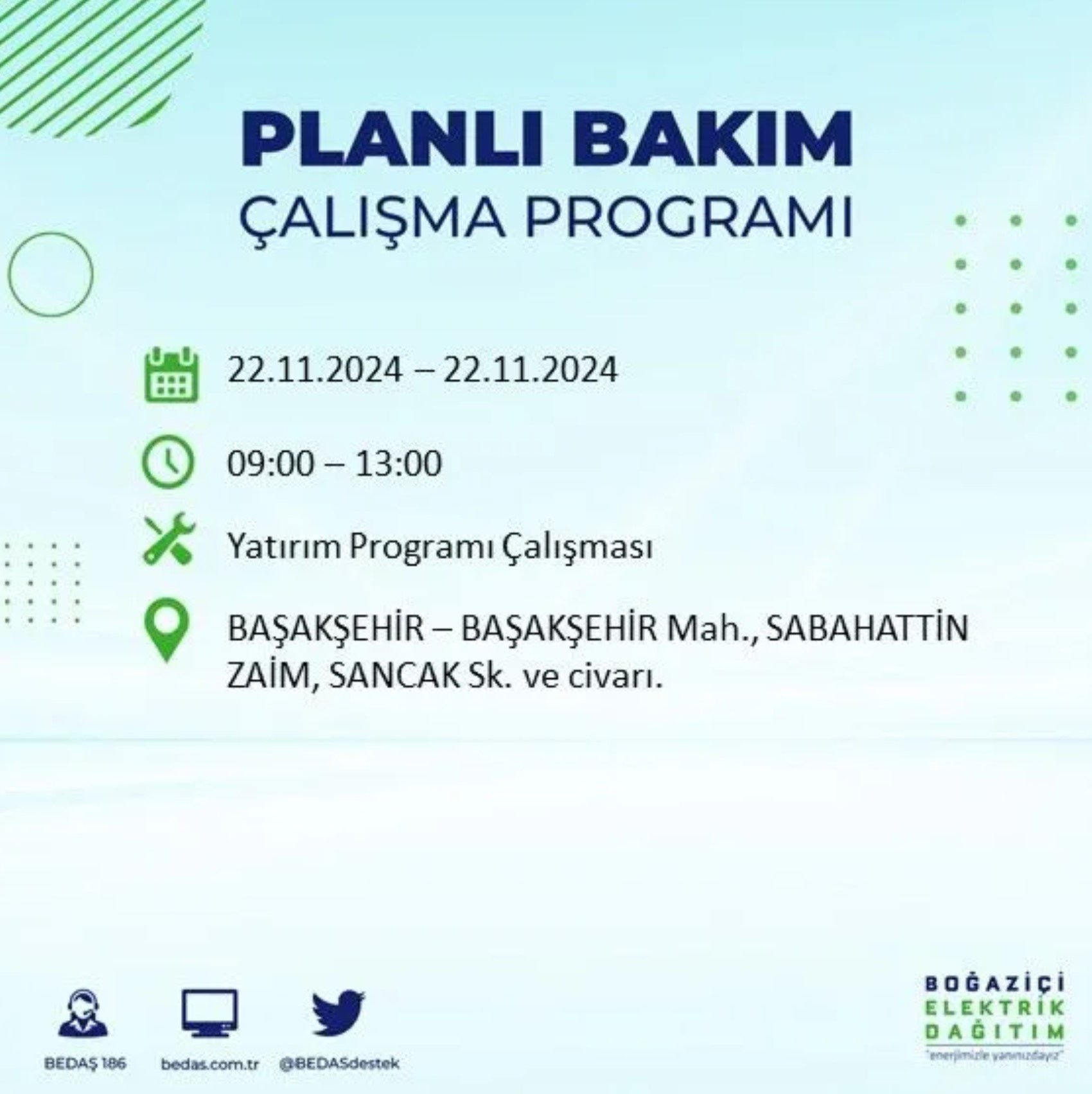 BEDAŞ açıkladı... İstanbul'da elektrik kesintisi: 22 Kasım'da hangi mahalleler etkilenecek?