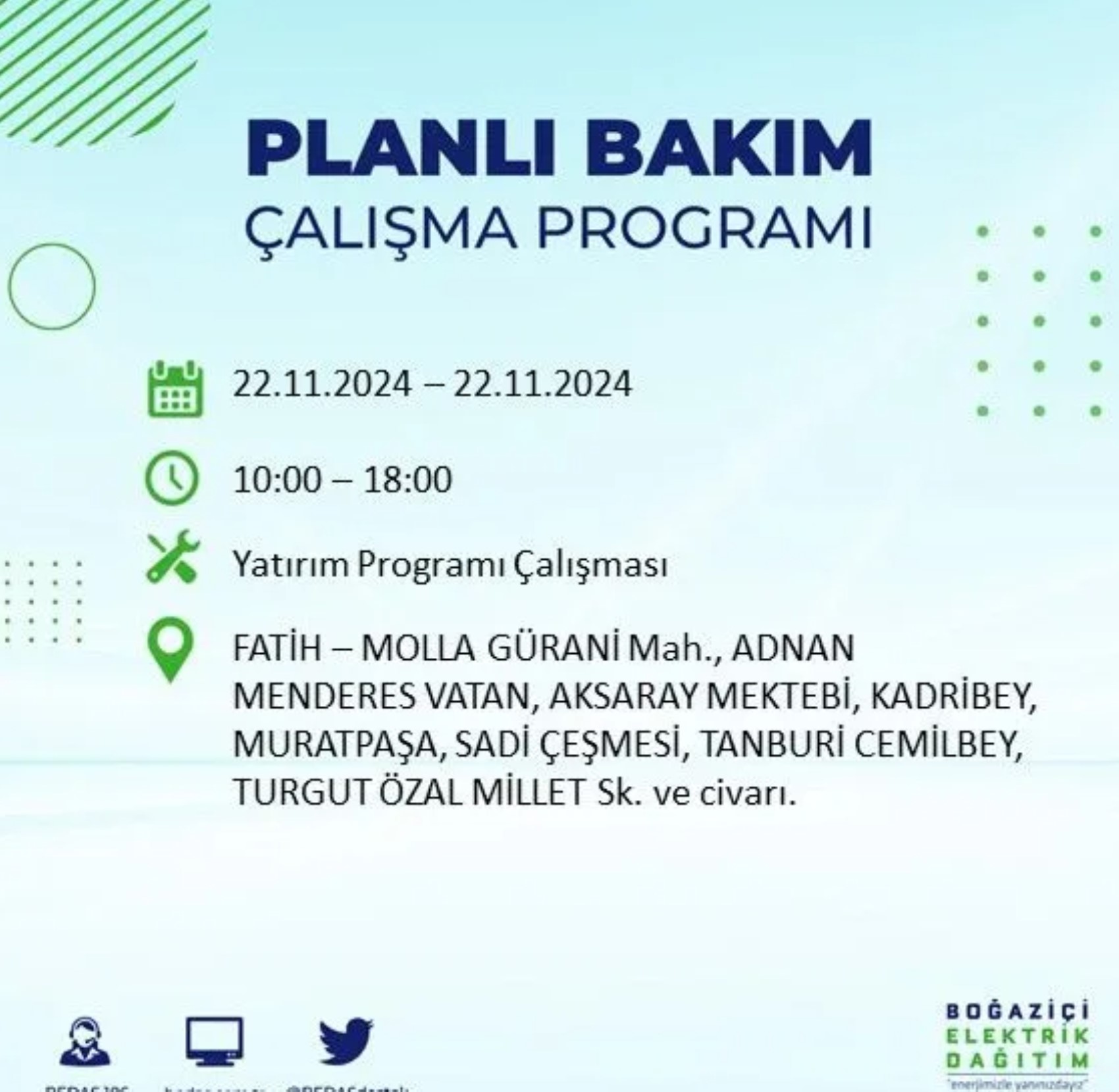 BEDAŞ açıkladı... İstanbul'da elektrik kesintisi: 22 Kasım'da hangi mahalleler etkilenecek?