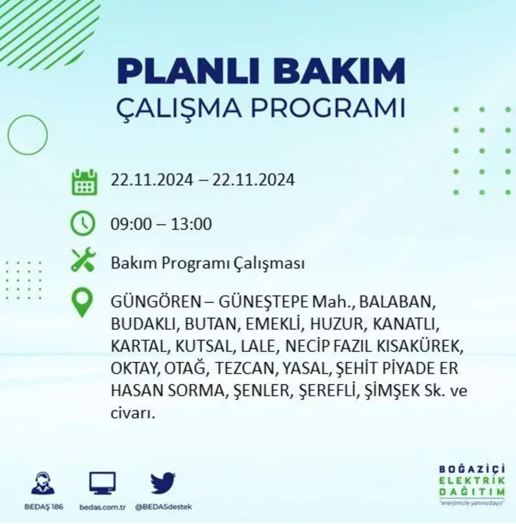 BEDAŞ açıkladı... İstanbul'da elektrik kesintisi: 22 Kasım'da hangi mahalleler etkilenecek?