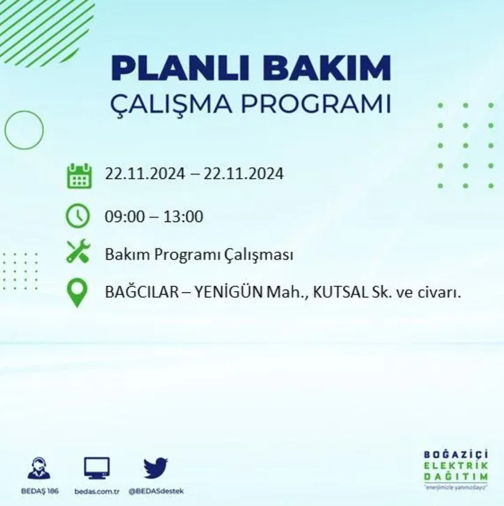 BEDAŞ açıkladı... İstanbul'da elektrik kesintisi: 22 Kasım'da hangi mahalleler etkilenecek?