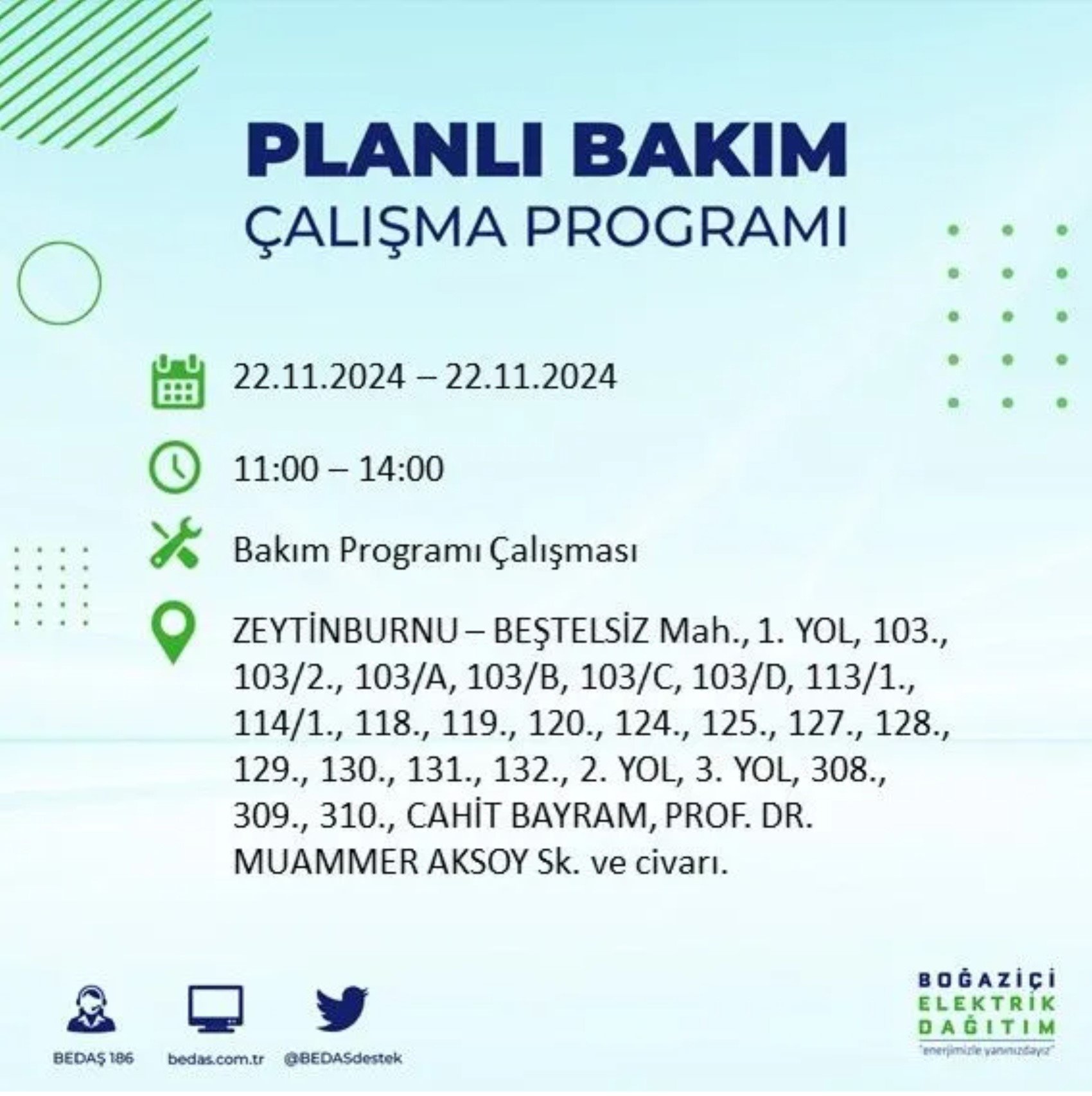 BEDAŞ açıkladı... İstanbul'da elektrik kesintisi: 22 Kasım'da hangi mahalleler etkilenecek?