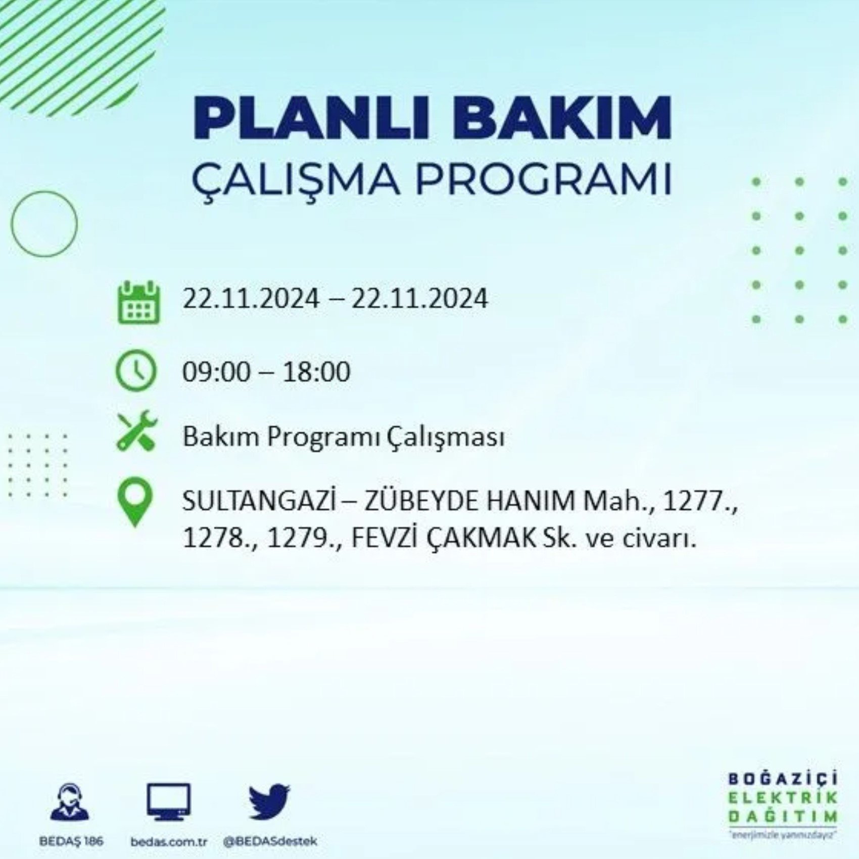 BEDAŞ açıkladı... İstanbul'da elektrik kesintisi: 22 Kasım'da hangi mahalleler etkilenecek?