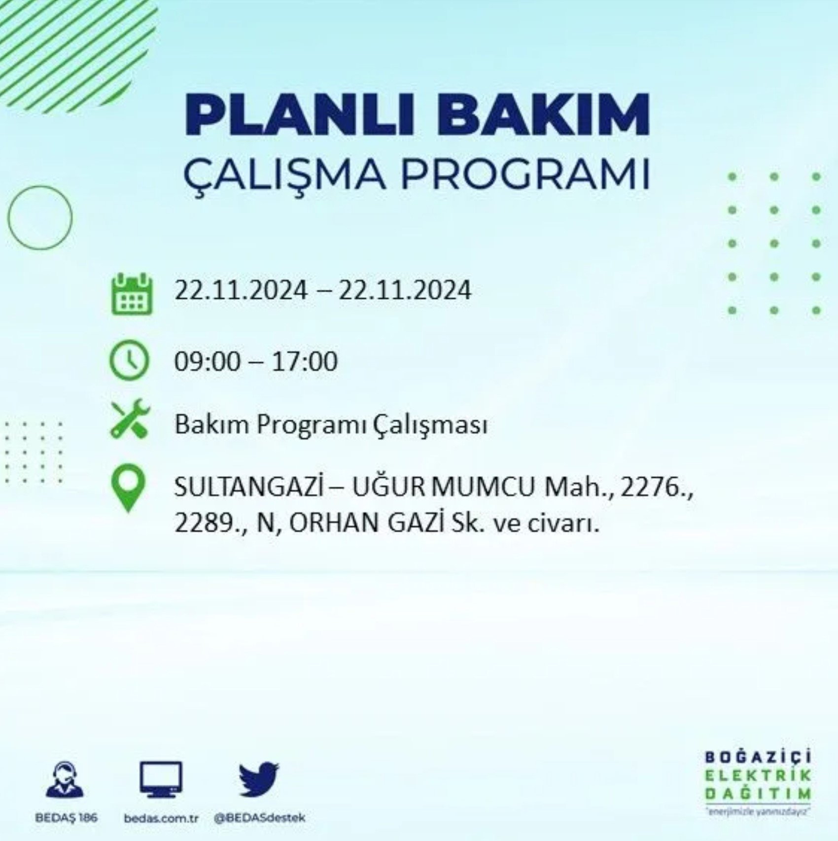 BEDAŞ açıkladı... İstanbul'da elektrik kesintisi: 22 Kasım'da hangi mahalleler etkilenecek?