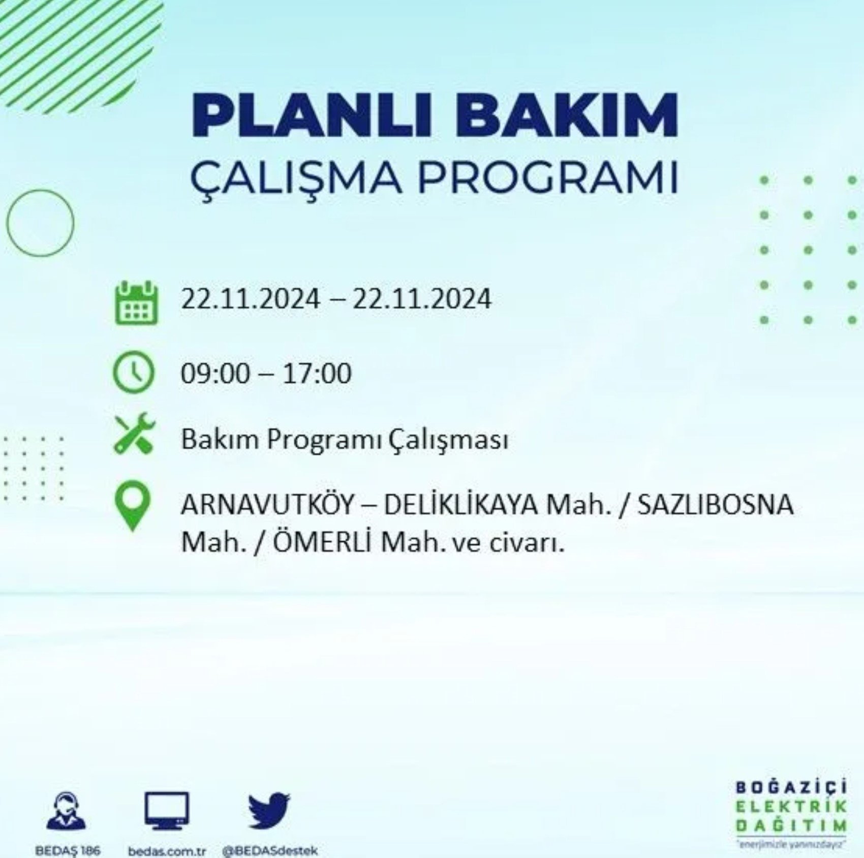 BEDAŞ açıkladı... İstanbul'da elektrik kesintisi: 22 Kasım'da hangi mahalleler etkilenecek?