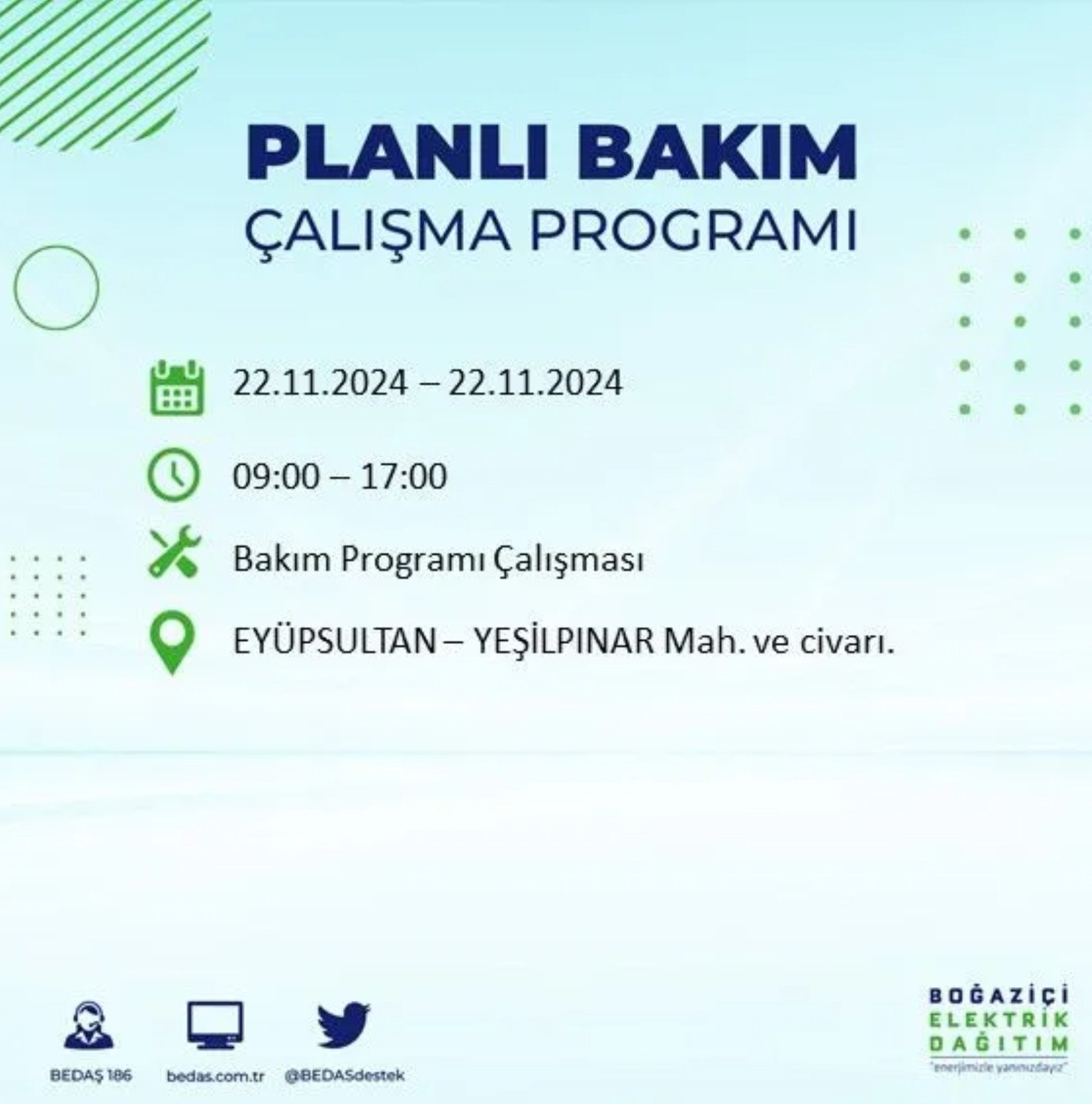 BEDAŞ açıkladı... İstanbul'da elektrik kesintisi: 22 Kasım'da hangi mahalleler etkilenecek?