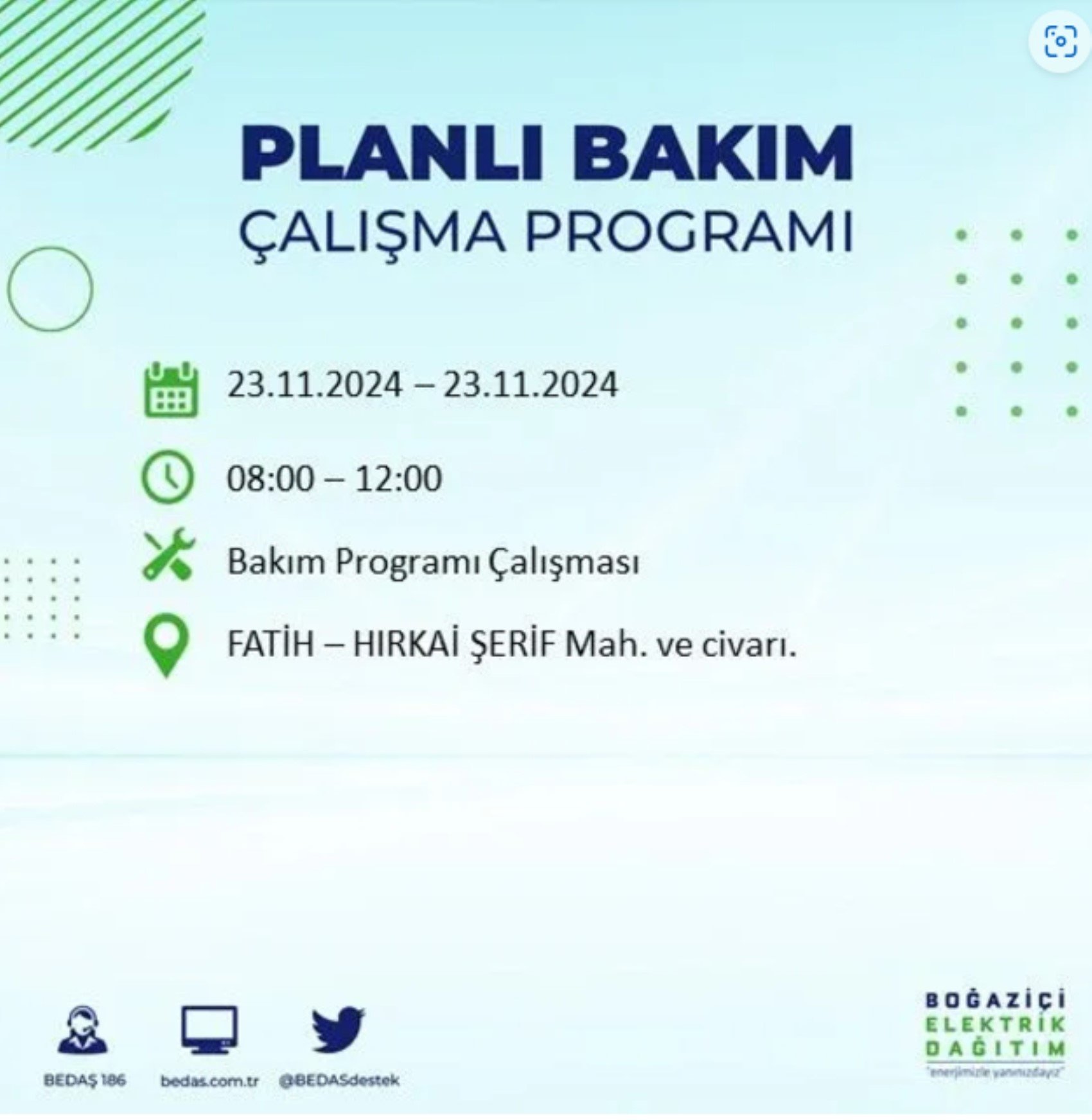 BEDAŞ açıkladı... İstanbul'da elektrik kesintisi: 23 Kasım'da hangi mahalleler etkilenecek?