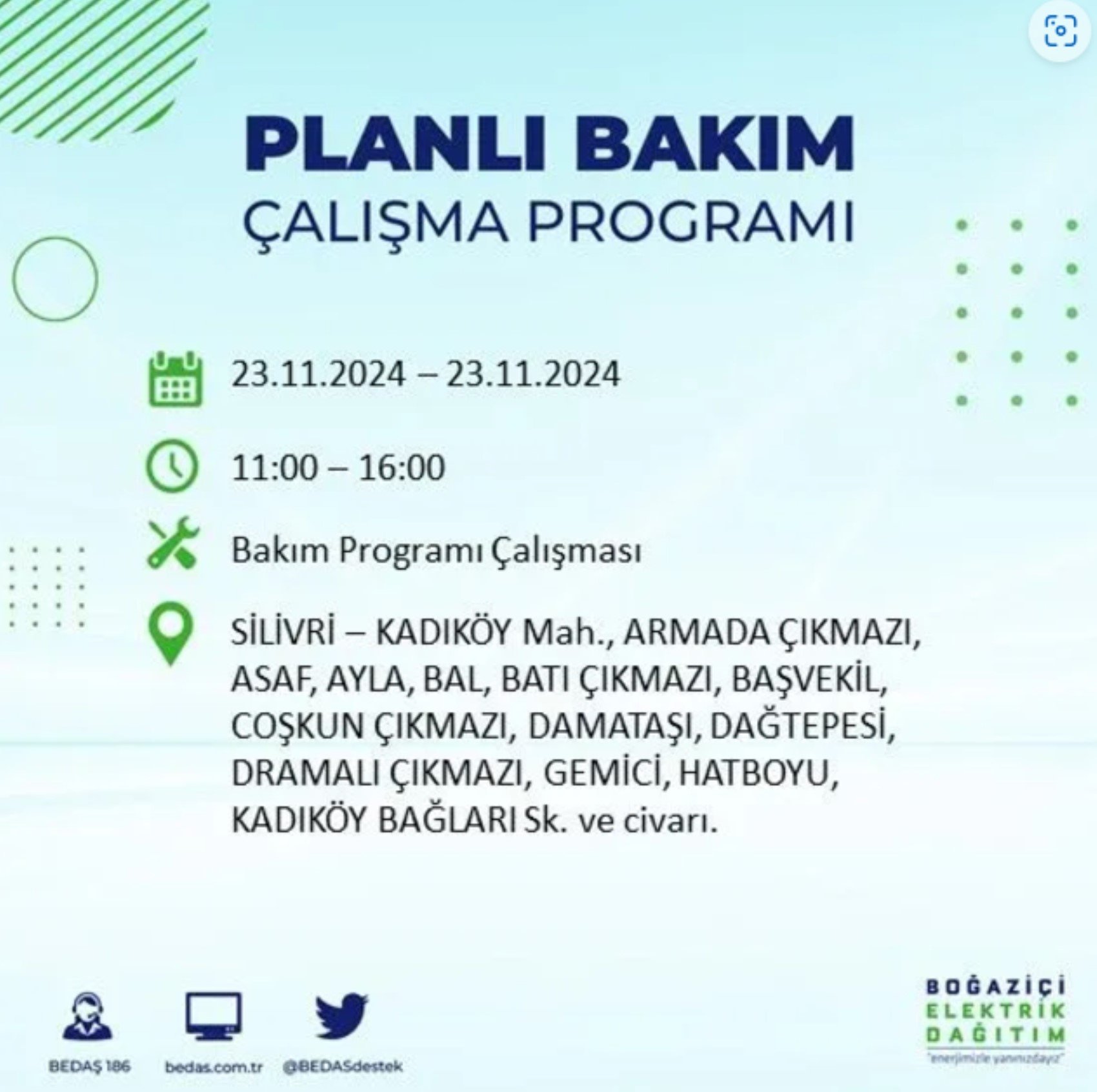 BEDAŞ açıkladı... İstanbul'da elektrik kesintisi: 23 Kasım'da hangi mahalleler etkilenecek?