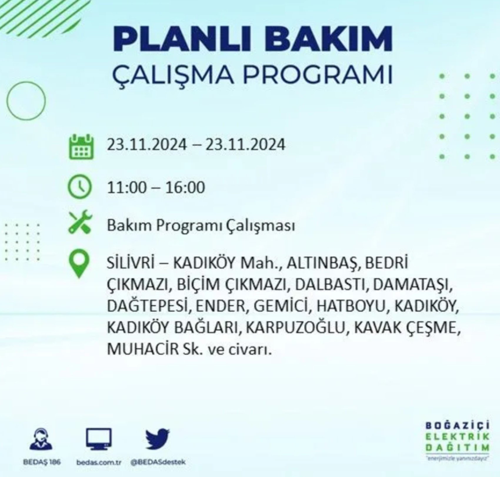 BEDAŞ açıkladı... İstanbul'da elektrik kesintisi: 23 Kasım'da hangi mahalleler etkilenecek?