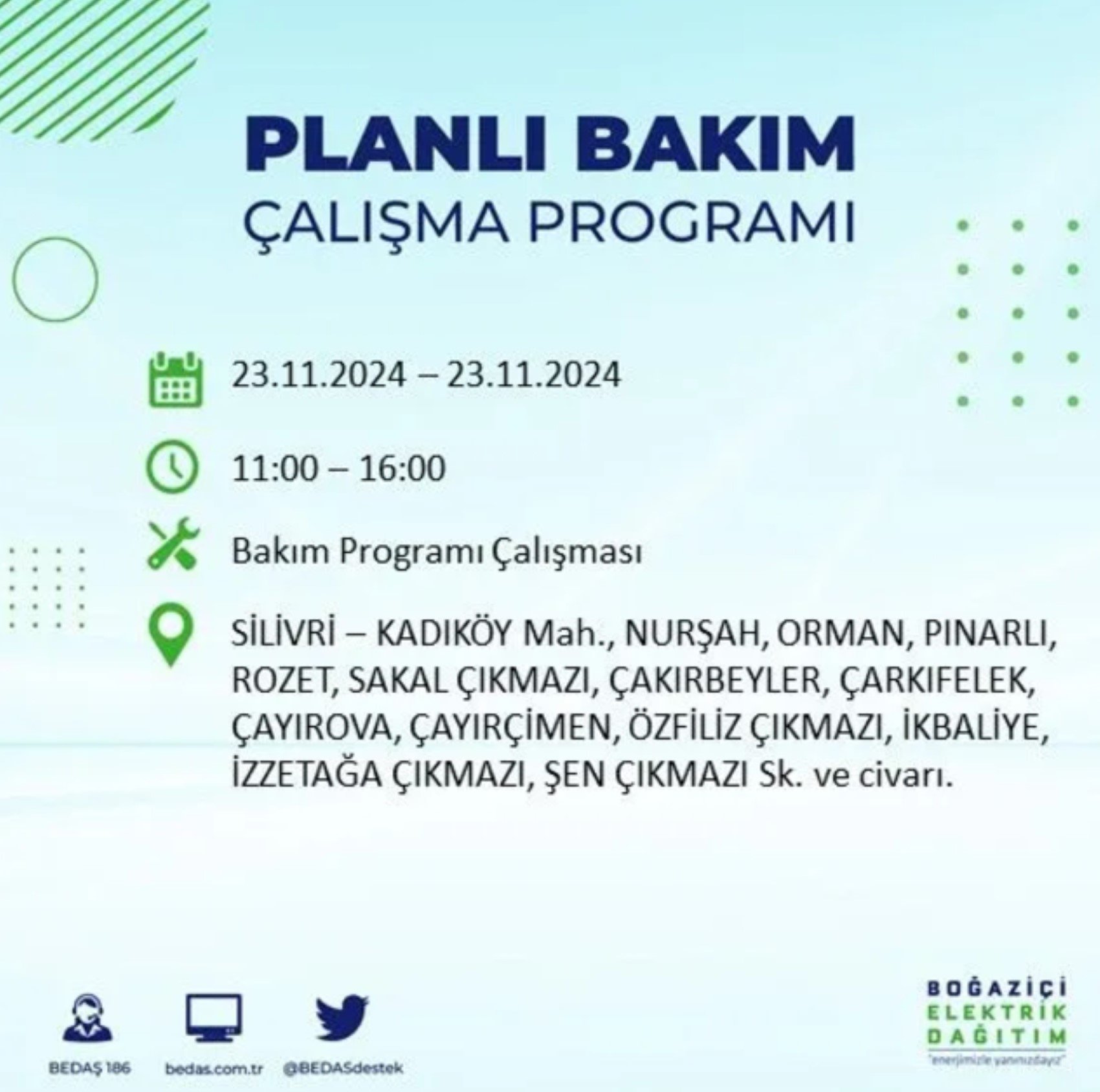 BEDAŞ açıkladı... İstanbul'da elektrik kesintisi: 23 Kasım'da hangi mahalleler etkilenecek?