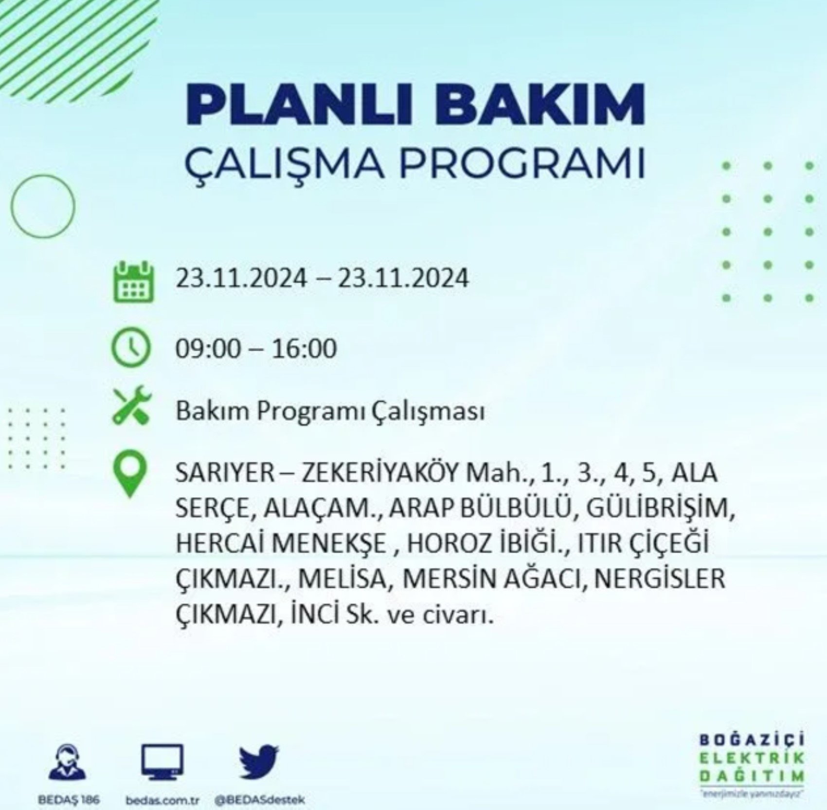 BEDAŞ açıkladı... İstanbul'da elektrik kesintisi: 23 Kasım'da hangi mahalleler etkilenecek?