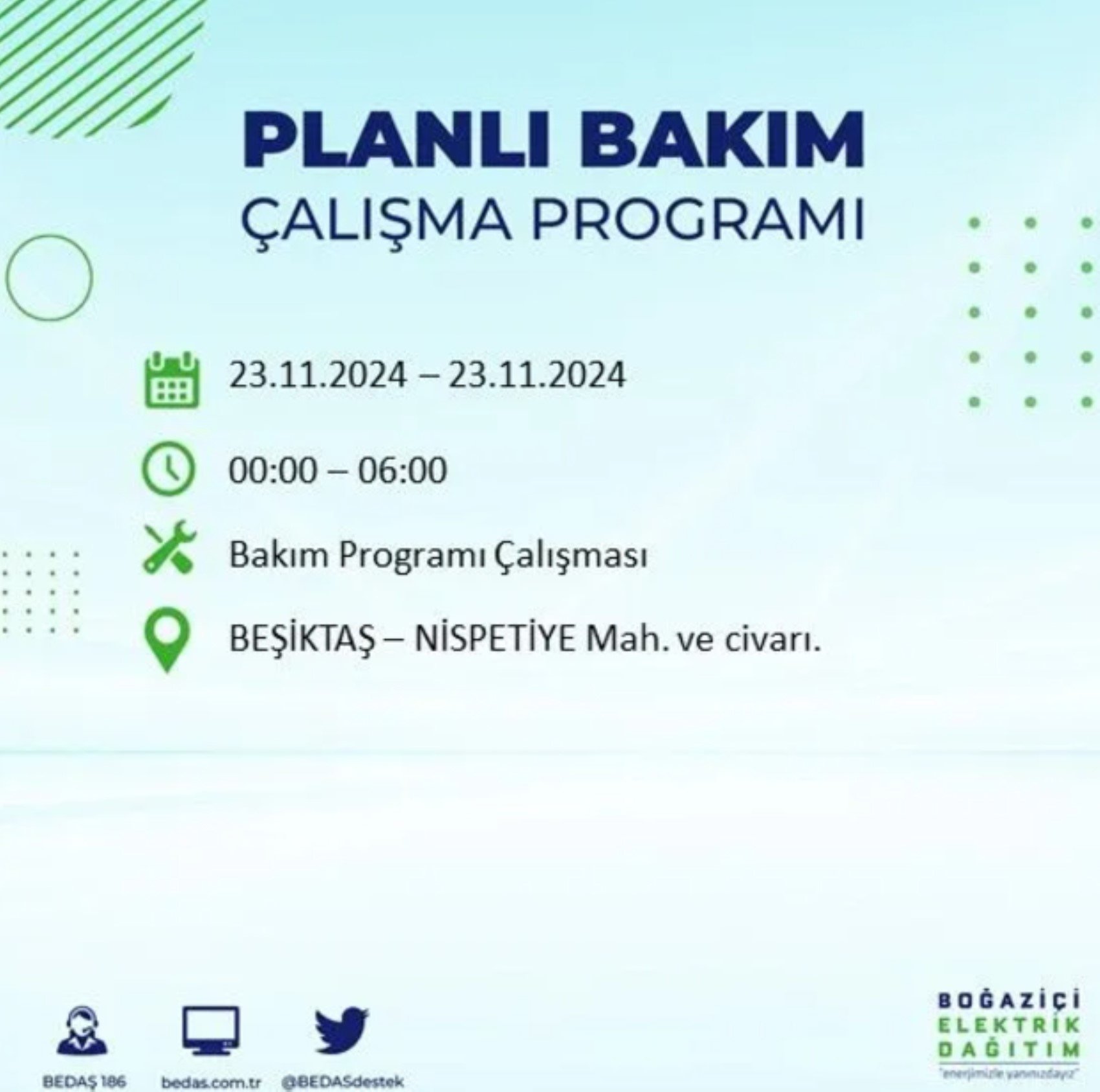 BEDAŞ açıkladı... İstanbul'da elektrik kesintisi: 23 Kasım'da hangi mahalleler etkilenecek?