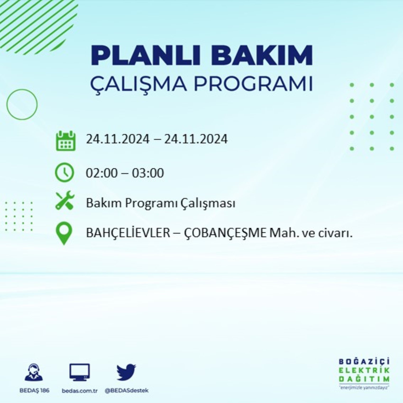 BEDAŞ açıkladı... İstanbul'da elektrik kesintisi: 24 Kasım'da hangi mahalleler etkilenecek?