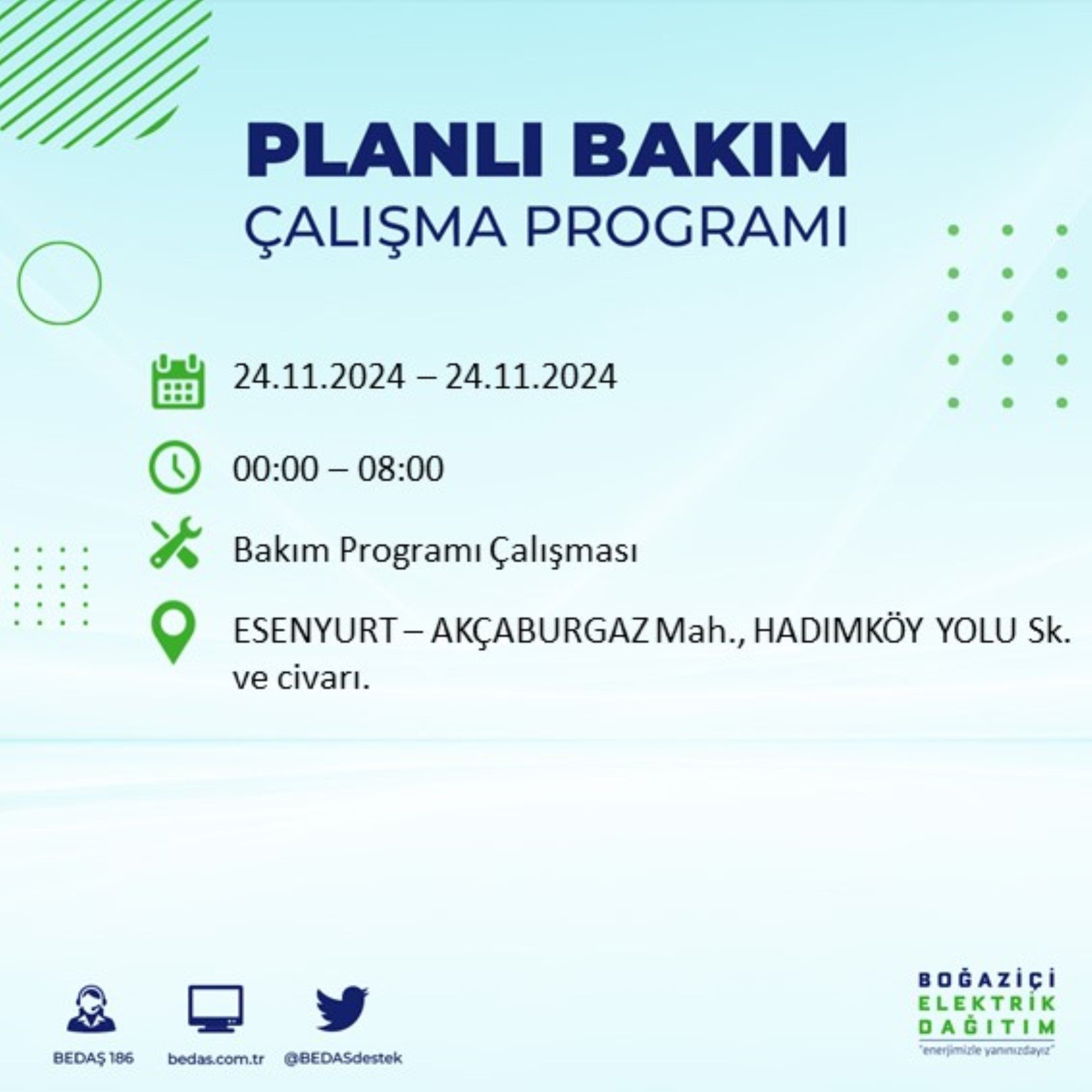 BEDAŞ açıkladı... İstanbul'da elektrik kesintisi: 24 Kasım'da hangi mahalleler etkilenecek?