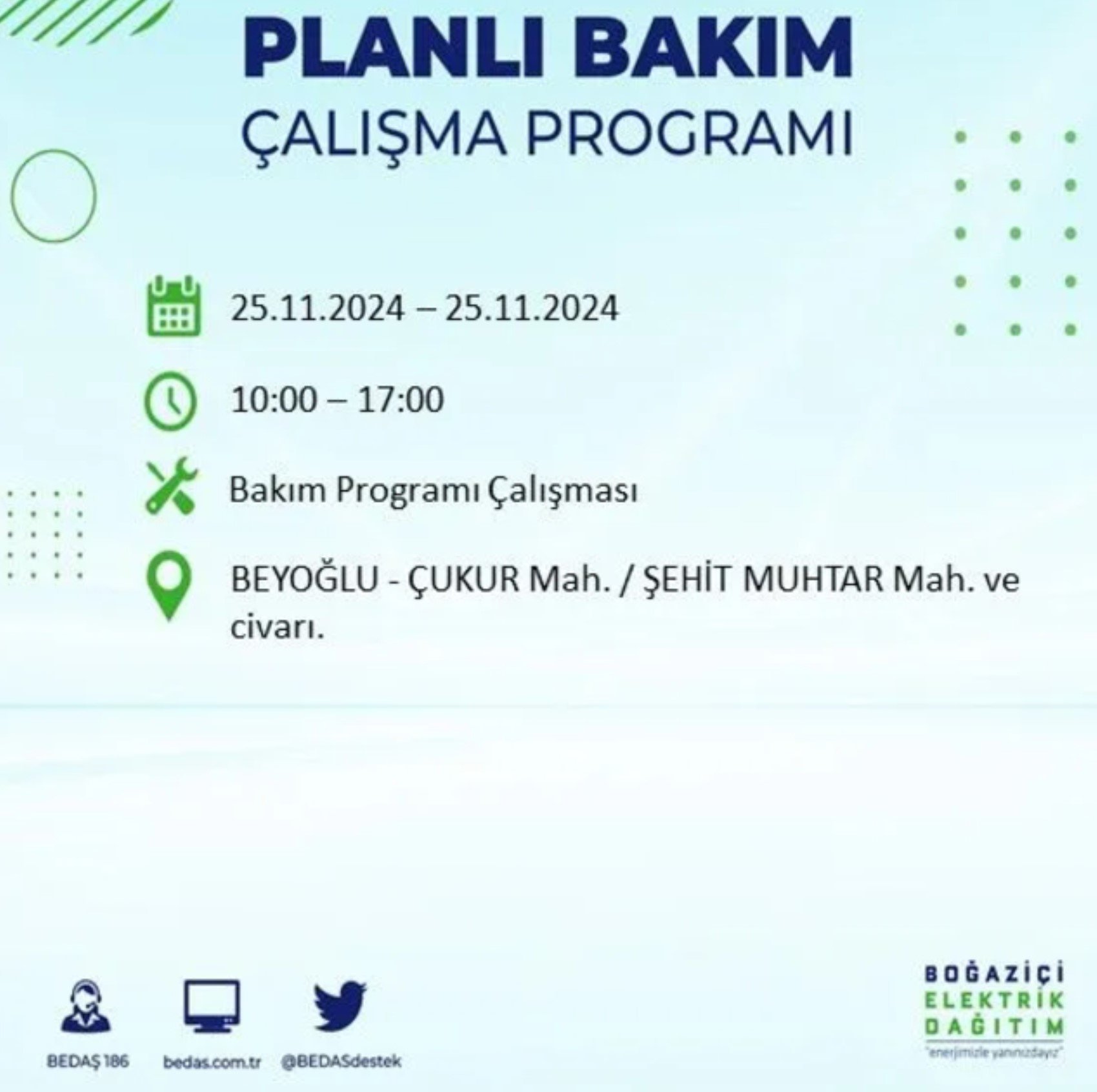 BEDAŞ açıkladı... İstanbul'da elektrik kesintisi: 25 Kasım'da hangi mahalleler etkilenecek?