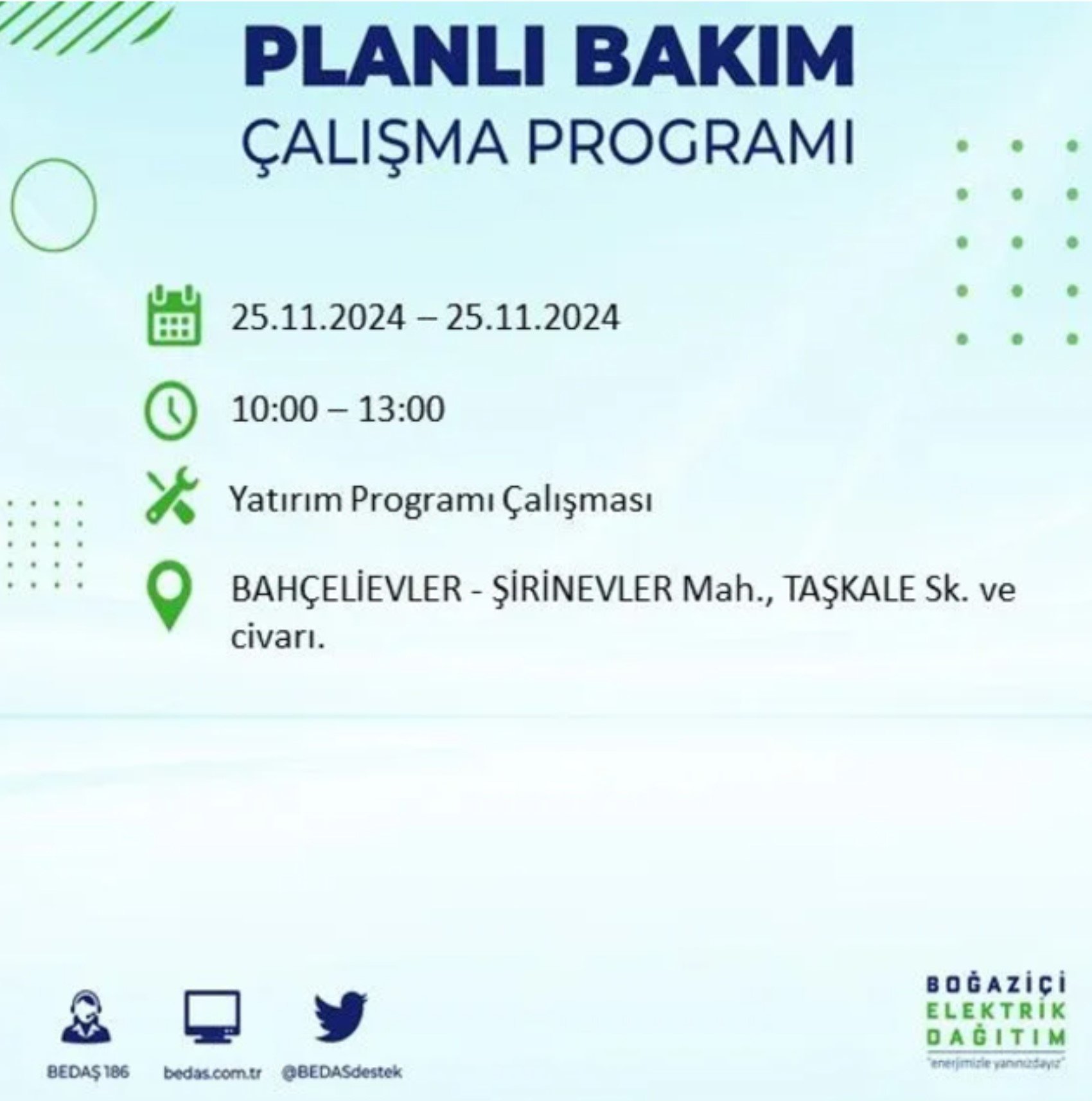 BEDAŞ açıkladı... İstanbul'da elektrik kesintisi: 25 Kasım'da hangi mahalleler etkilenecek?