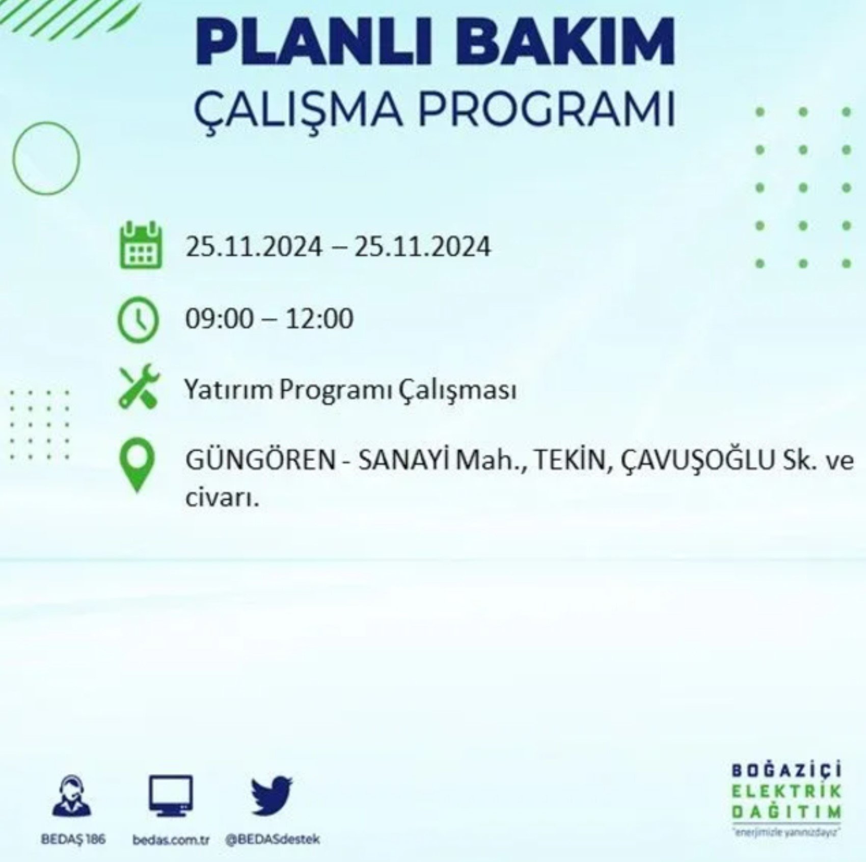 BEDAŞ açıkladı... İstanbul'da elektrik kesintisi: 25 Kasım'da hangi mahalleler etkilenecek?