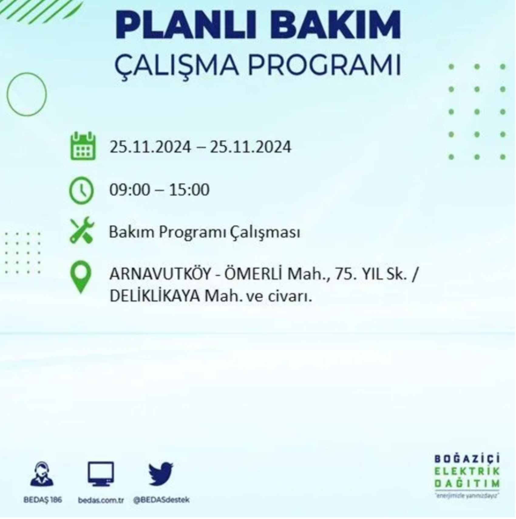 BEDAŞ açıkladı... İstanbul'da elektrik kesintisi: 25 Kasım'da hangi mahalleler etkilenecek?