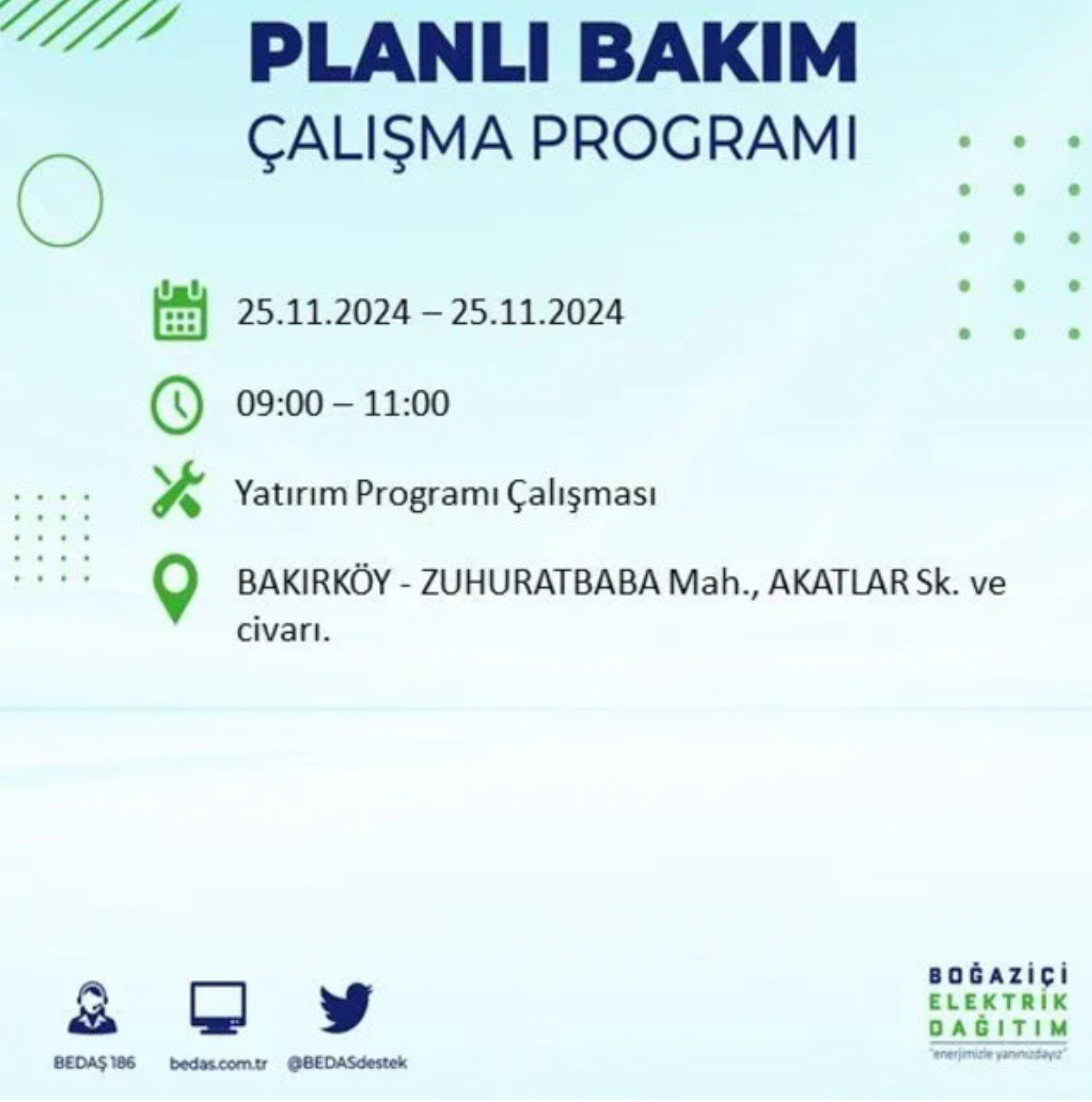 BEDAŞ açıkladı... İstanbul'da elektrik kesintisi: 25 Kasım'da hangi mahalleler etkilenecek?