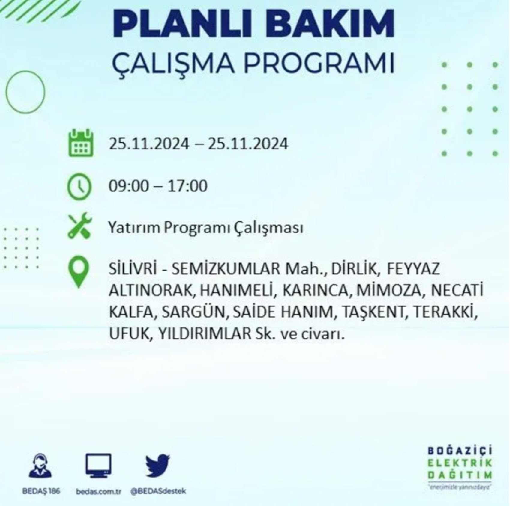 BEDAŞ açıkladı... İstanbul'da elektrik kesintisi: 25 Kasım'da hangi mahalleler etkilenecek?