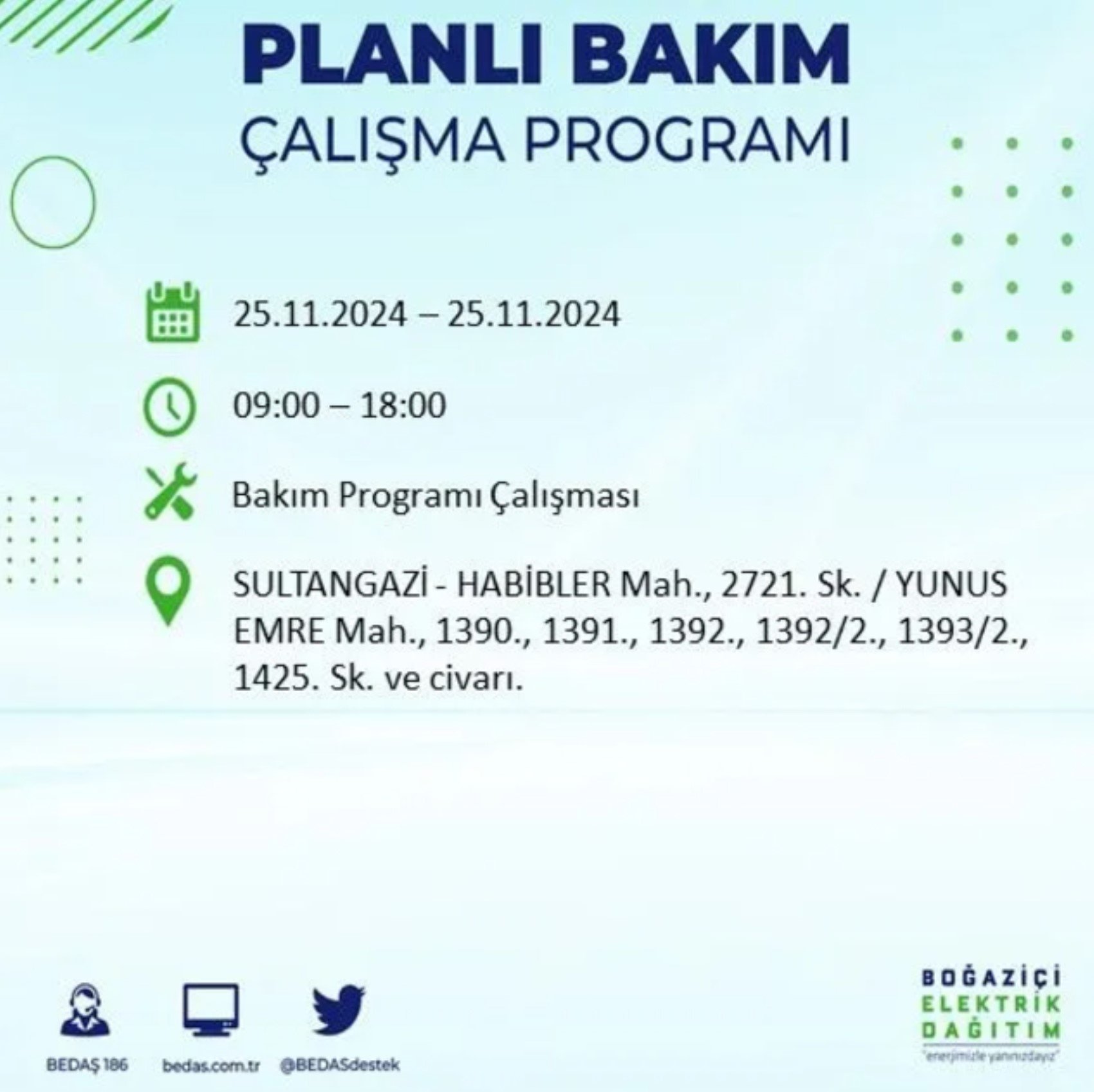 BEDAŞ açıkladı... İstanbul'da elektrik kesintisi: 25 Kasım'da hangi mahalleler etkilenecek?