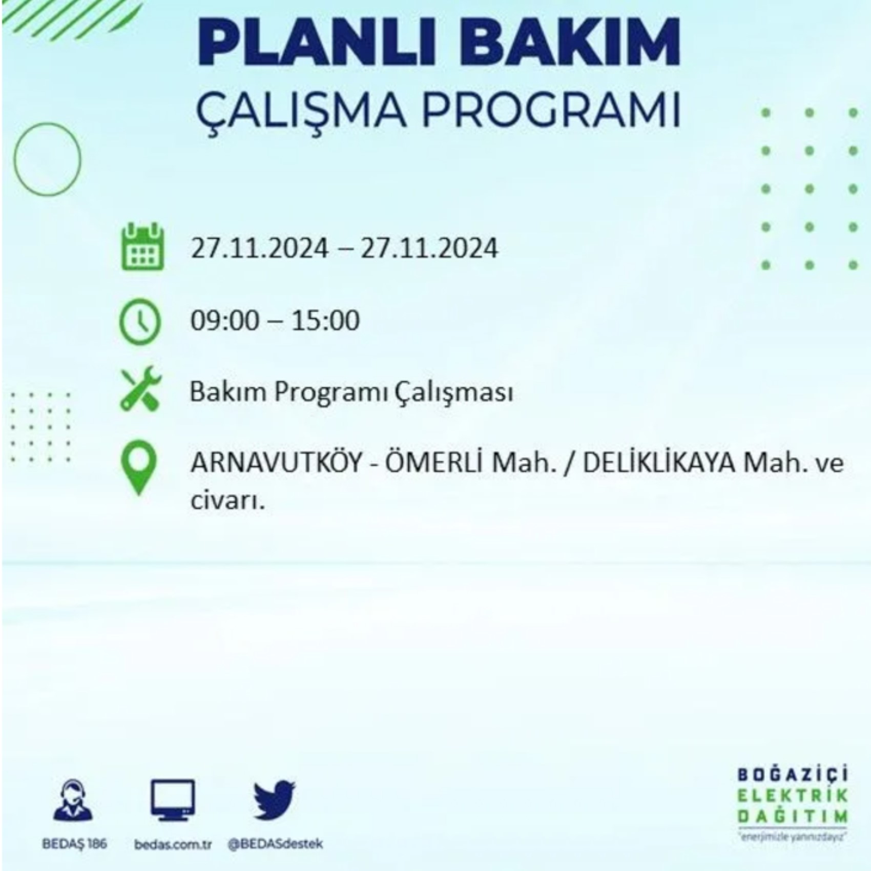 BEDAŞ açıkladı... İstanbul'da elektrik kesintisi: 27 Kasım'da hangi mahalleler etkilenecek?