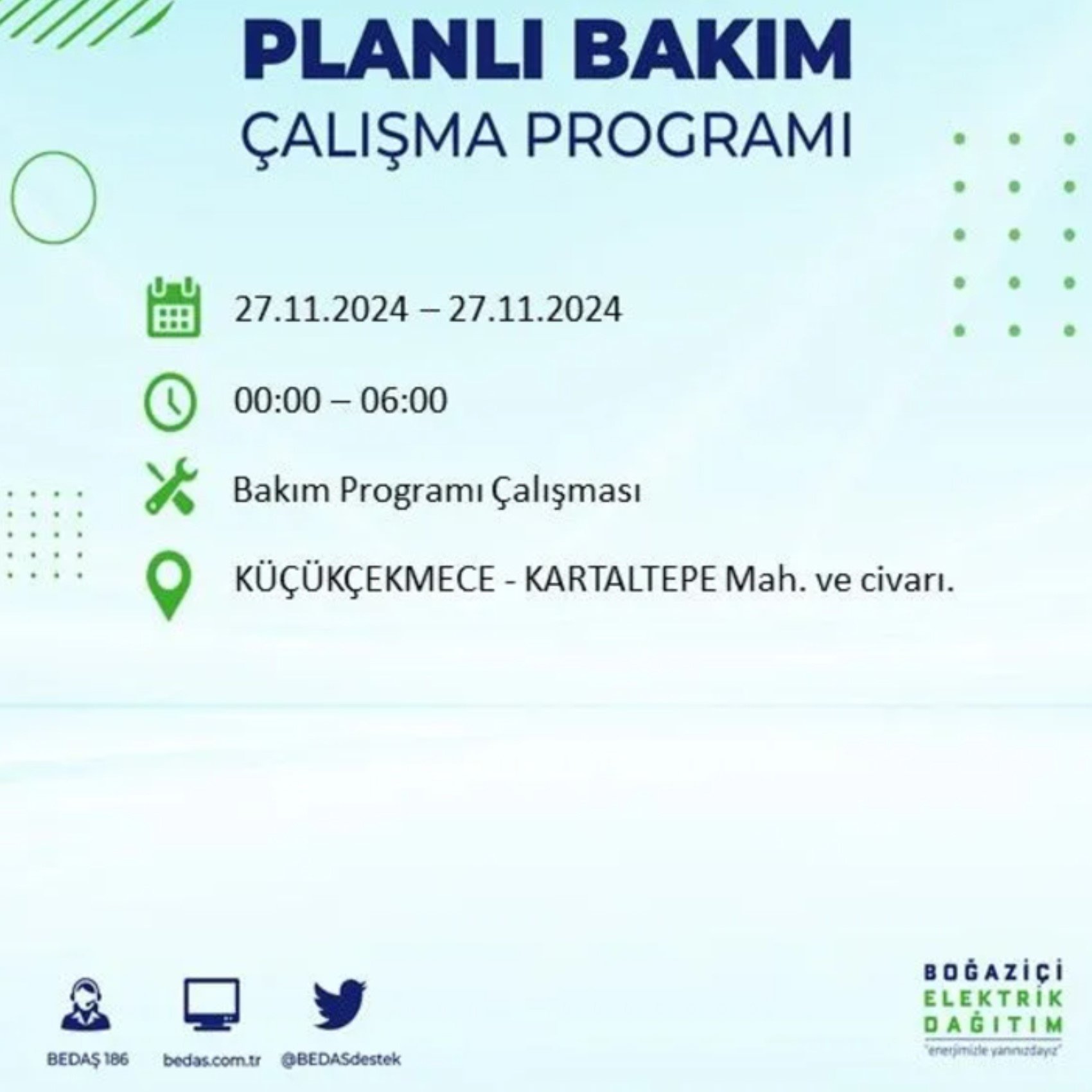 BEDAŞ açıkladı... İstanbul'da elektrik kesintisi: 27 Kasım'da hangi mahalleler etkilenecek?