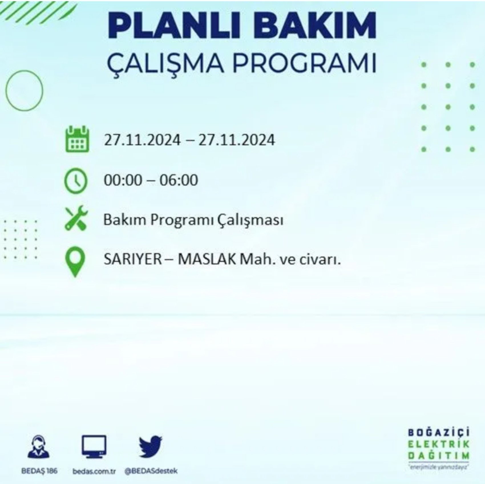 BEDAŞ açıkladı... İstanbul'da elektrik kesintisi: 27 Kasım'da hangi mahalleler etkilenecek?