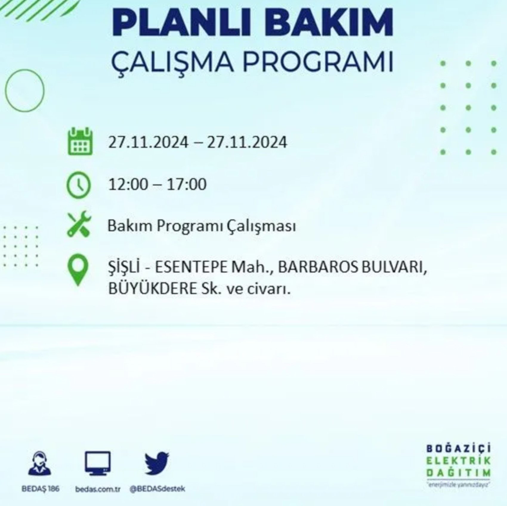 BEDAŞ açıkladı... İstanbul'da elektrik kesintisi: 27 Kasım'da hangi mahalleler etkilenecek?