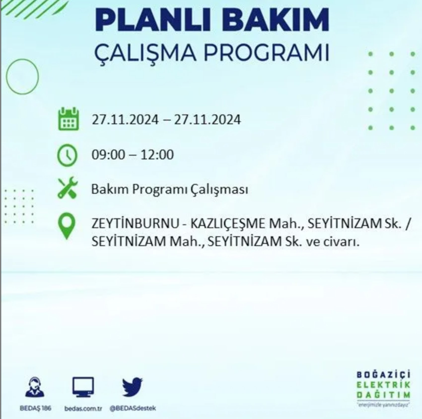 BEDAŞ açıkladı... İstanbul'da elektrik kesintisi: 27 Kasım'da hangi mahalleler etkilenecek?