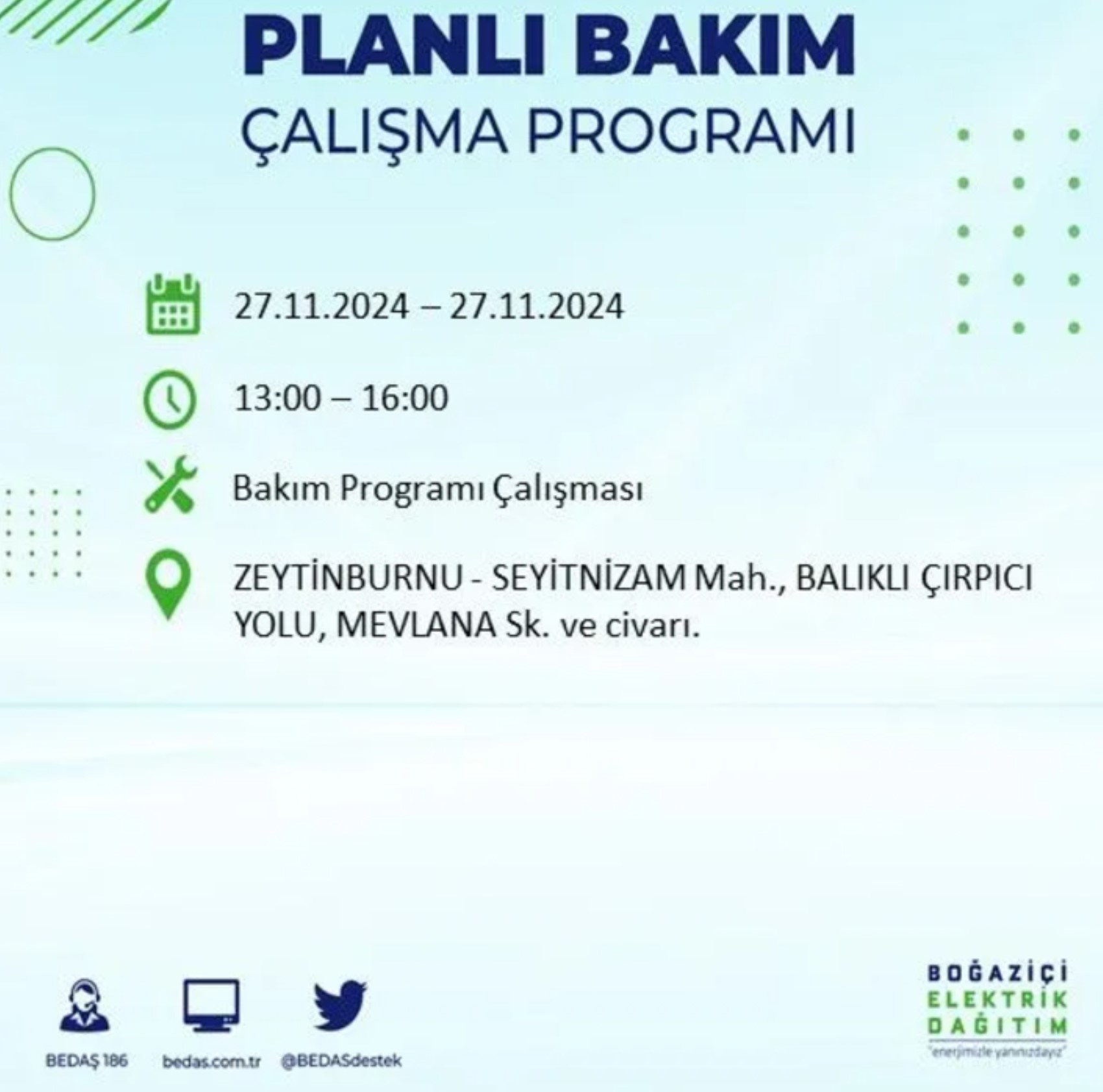 BEDAŞ açıkladı... İstanbul'da elektrik kesintisi: 27 Kasım'da hangi mahalleler etkilenecek?