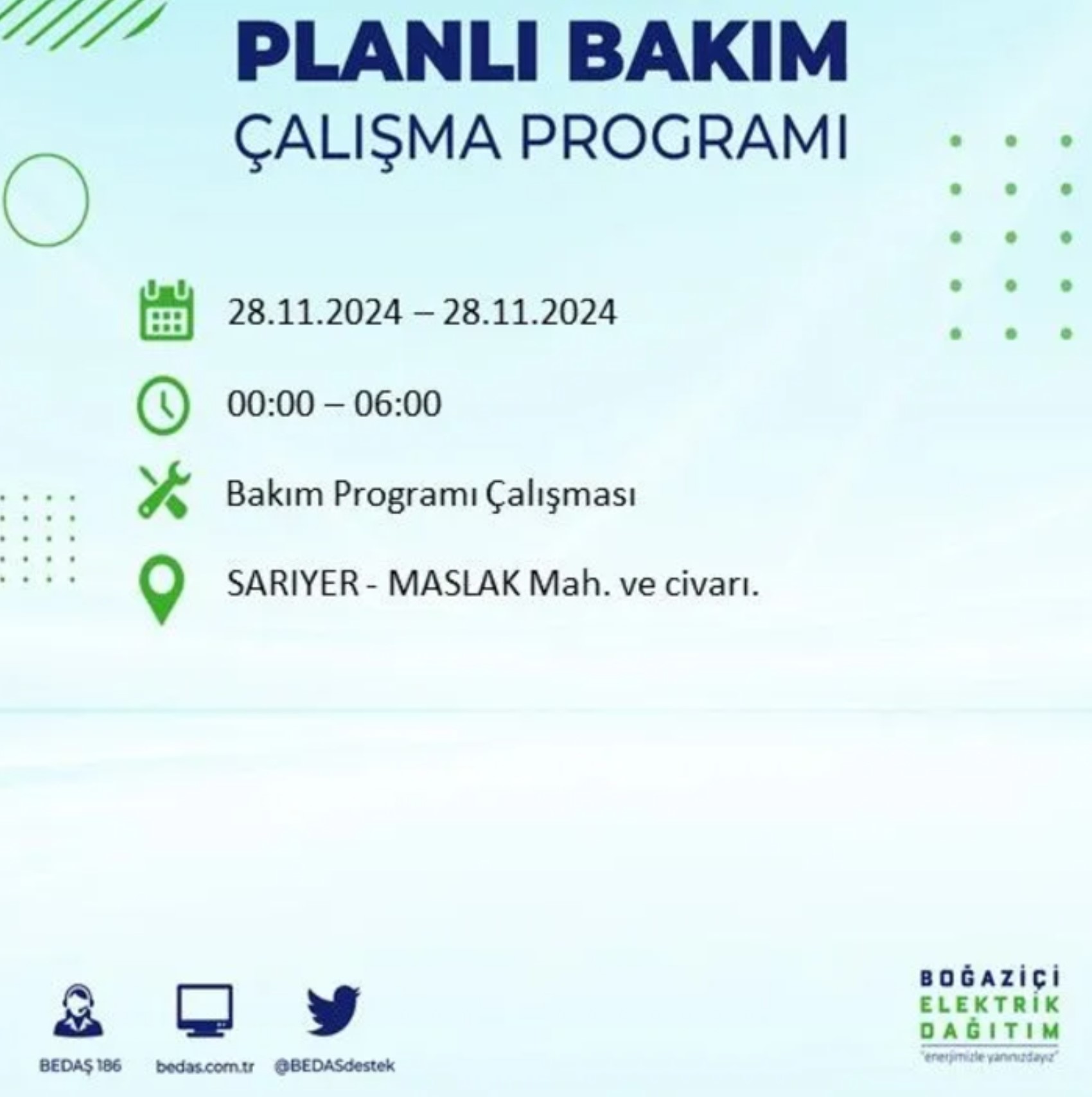 BEDAŞ açıkladı... İstanbul'da elektrik kesintisi: 28 Kasım'da hangi mahalleler etkilenecek?