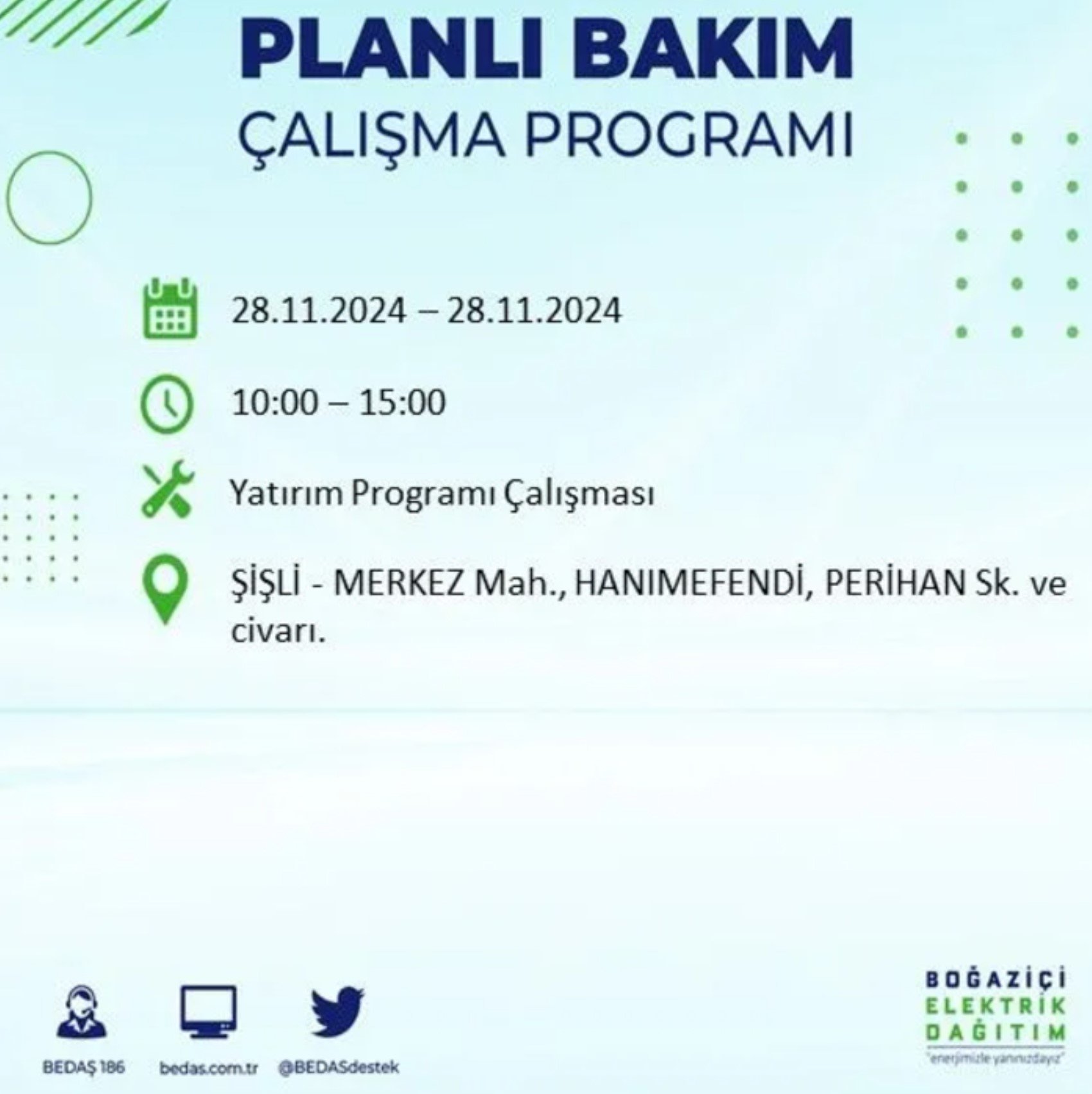 BEDAŞ açıkladı... İstanbul'da elektrik kesintisi: 28 Kasım'da hangi mahalleler etkilenecek?